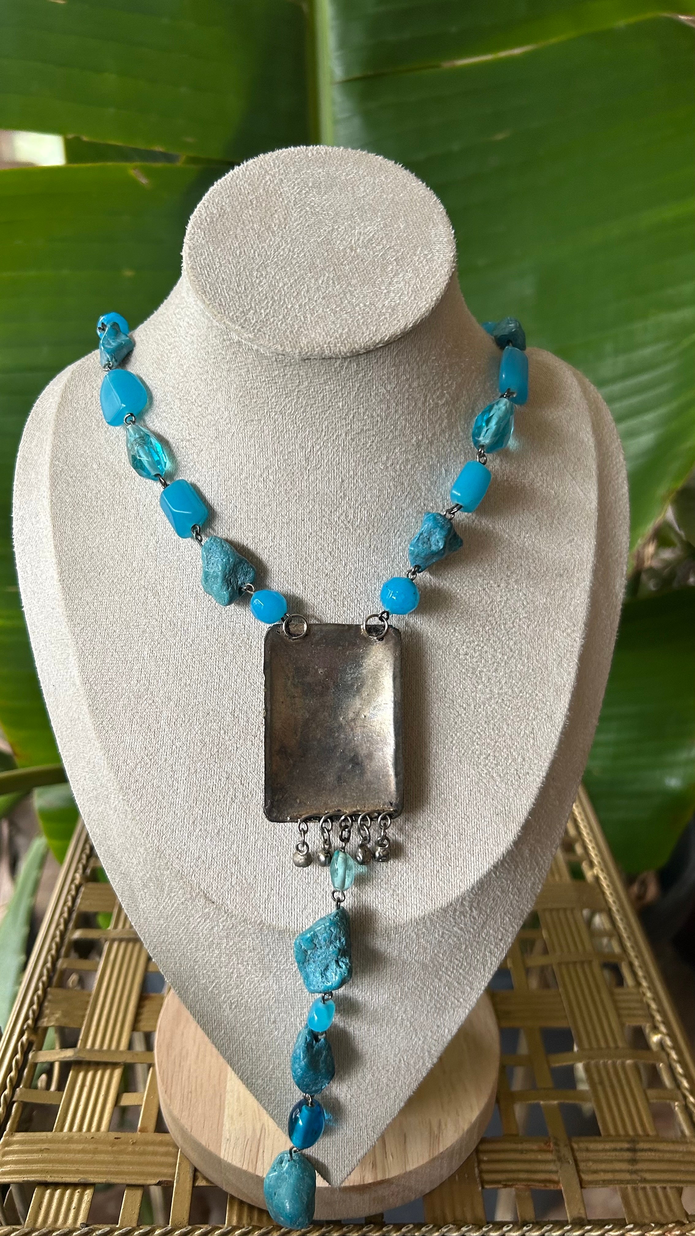 Turquoise Mosaic stone Necklace
