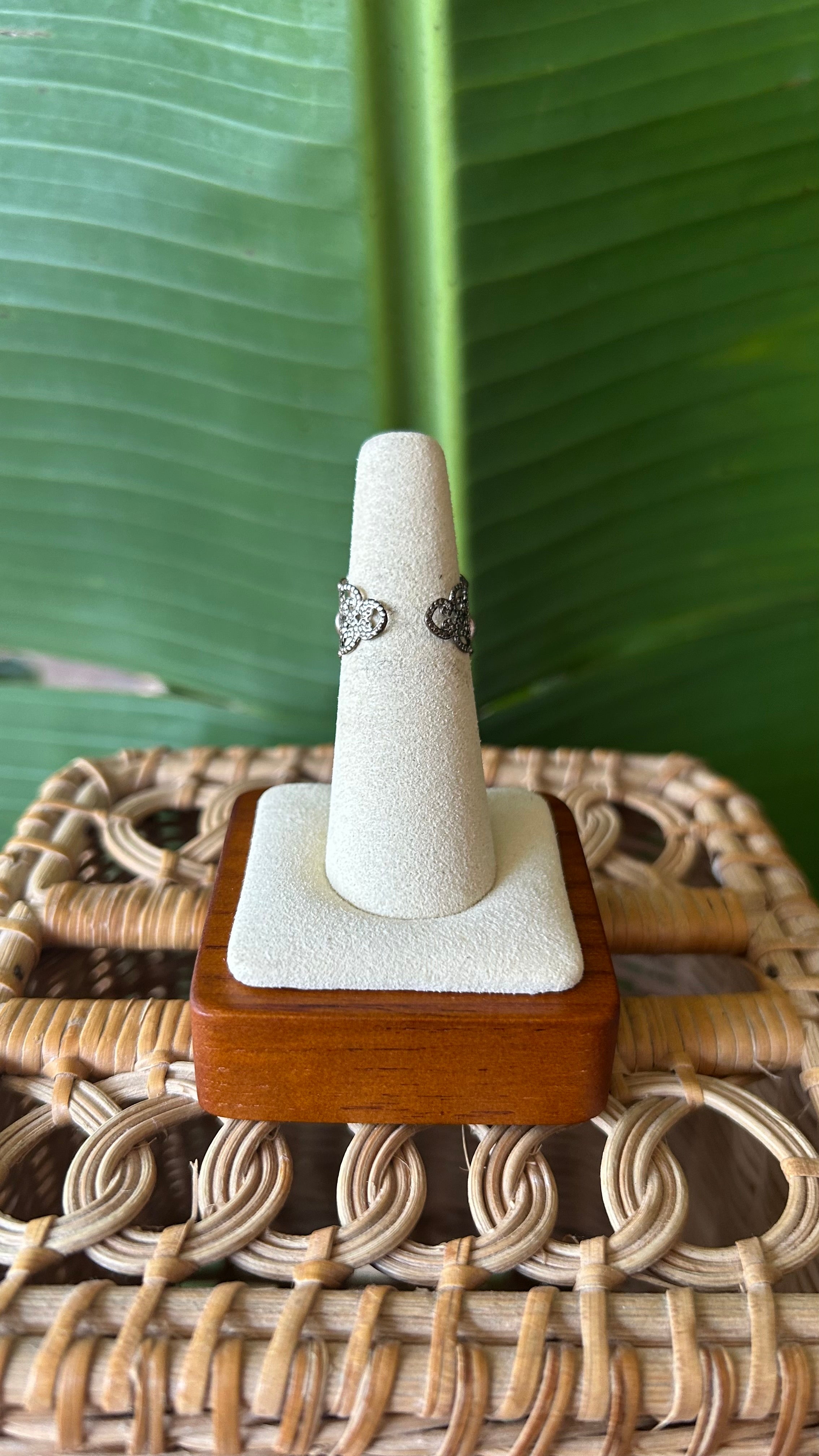 Silver citrine adjustable ring