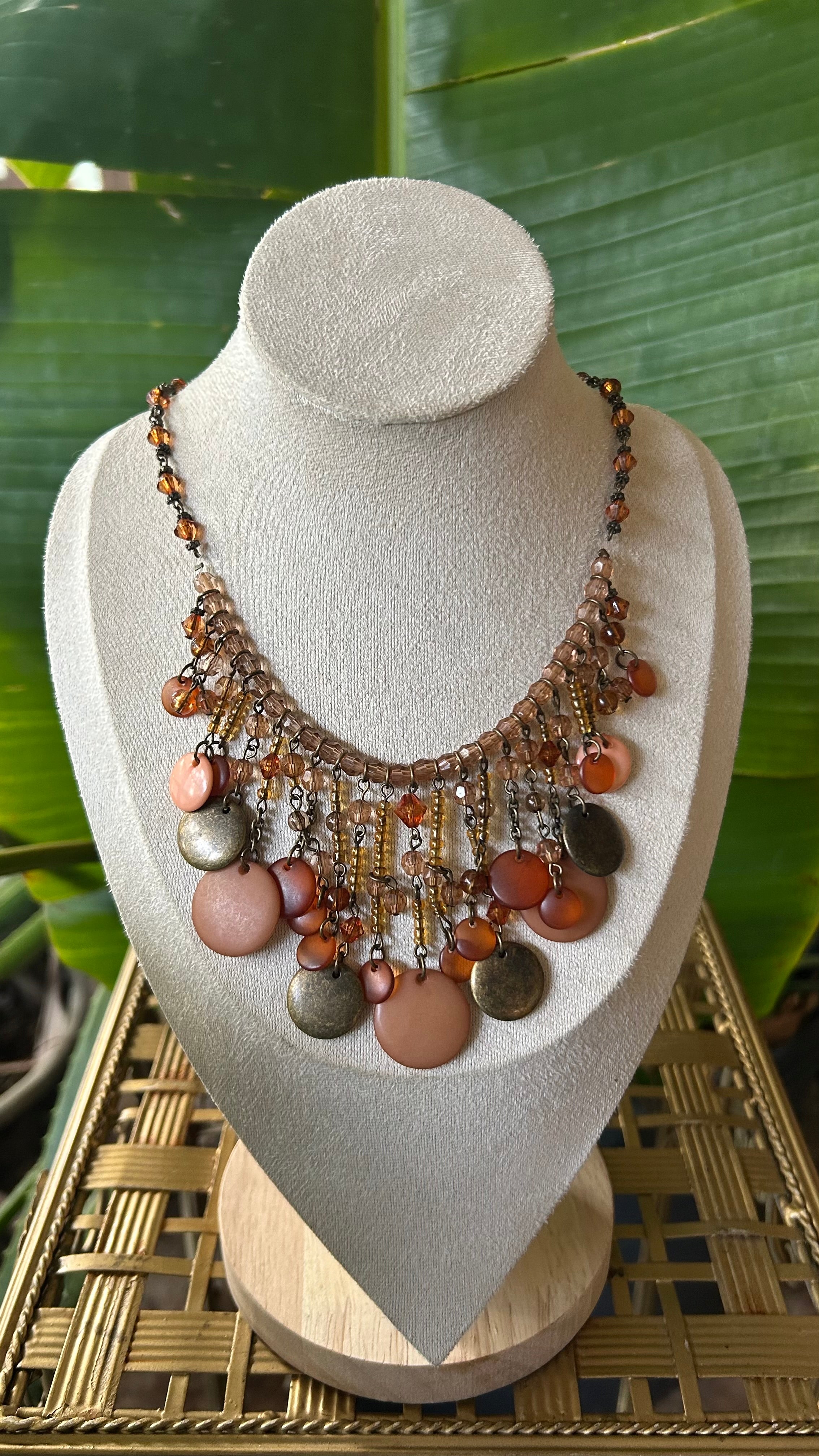 Amber Blush beaded necklace