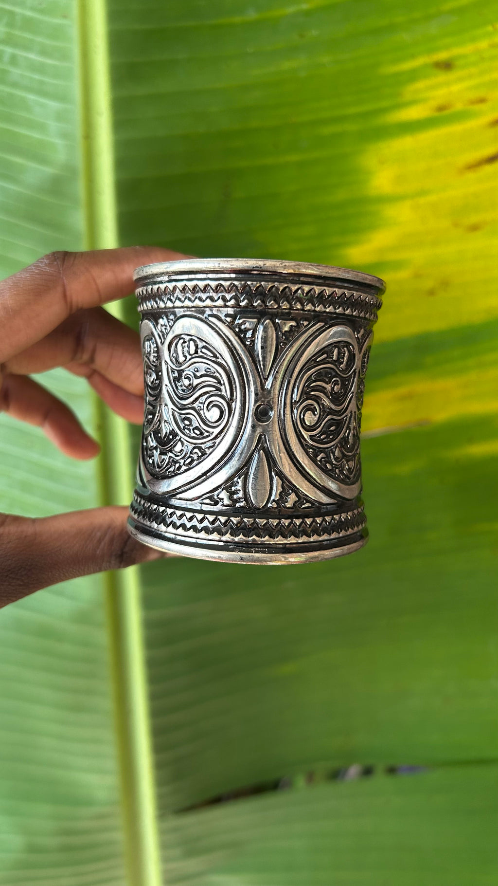 Bohemian Moonleaf silver adjustable Cuff