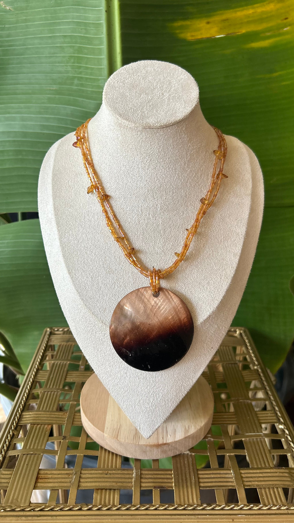 Mocha Moon beaded necklace