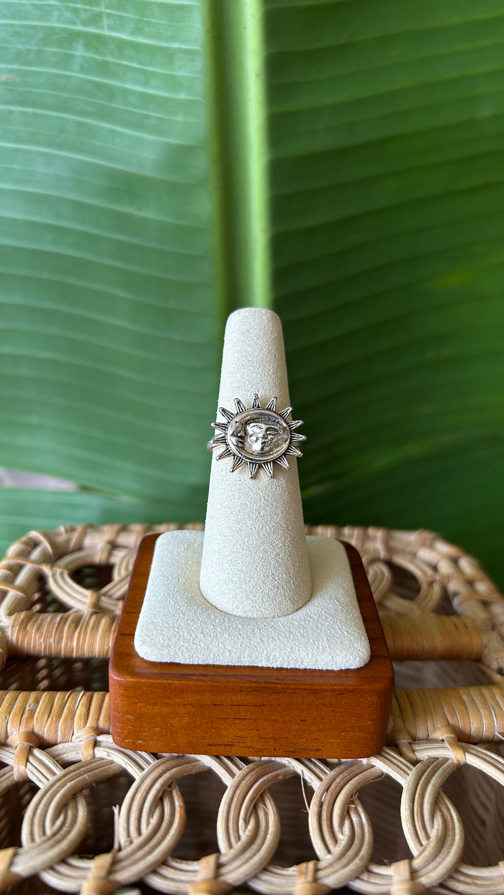 Celestial moon +sun silver ring