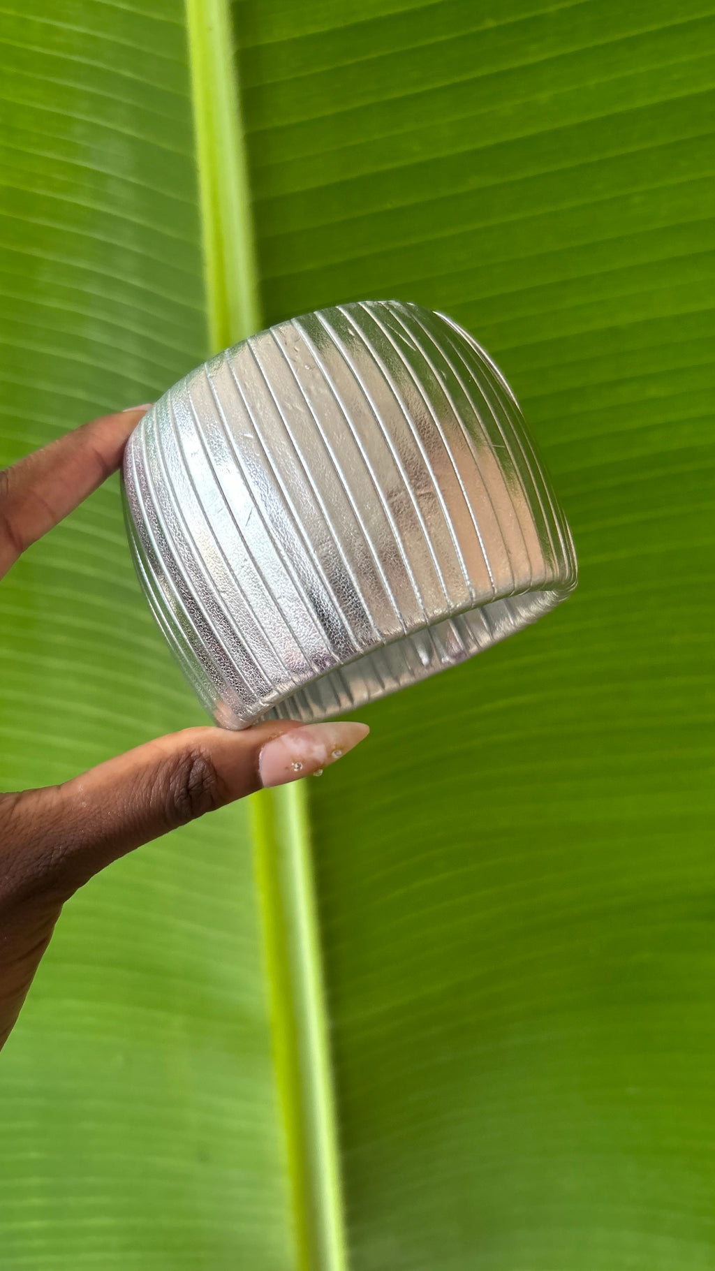 Silver Metallic chunky bangle