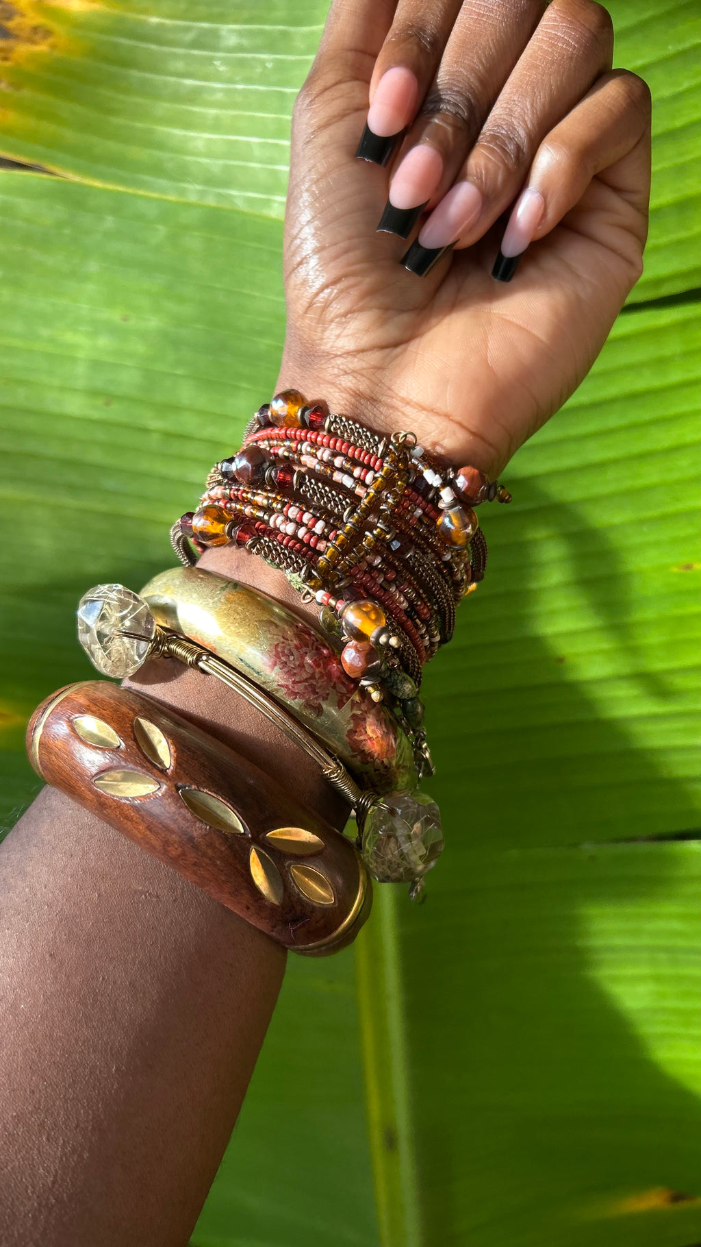 Flora Amber Light Bangle Stack