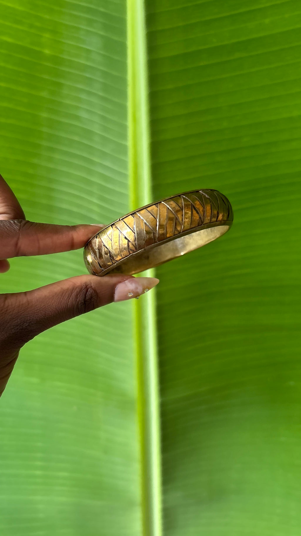 Brass woven bangle