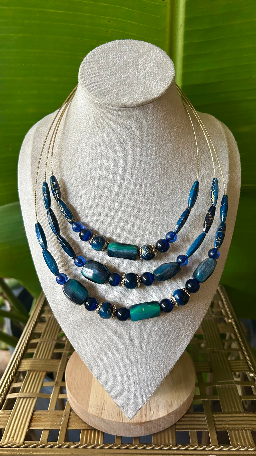 Sapphire Sea beaded necklace