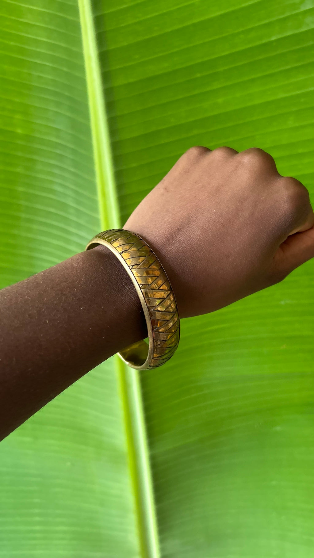 Brass woven bangle