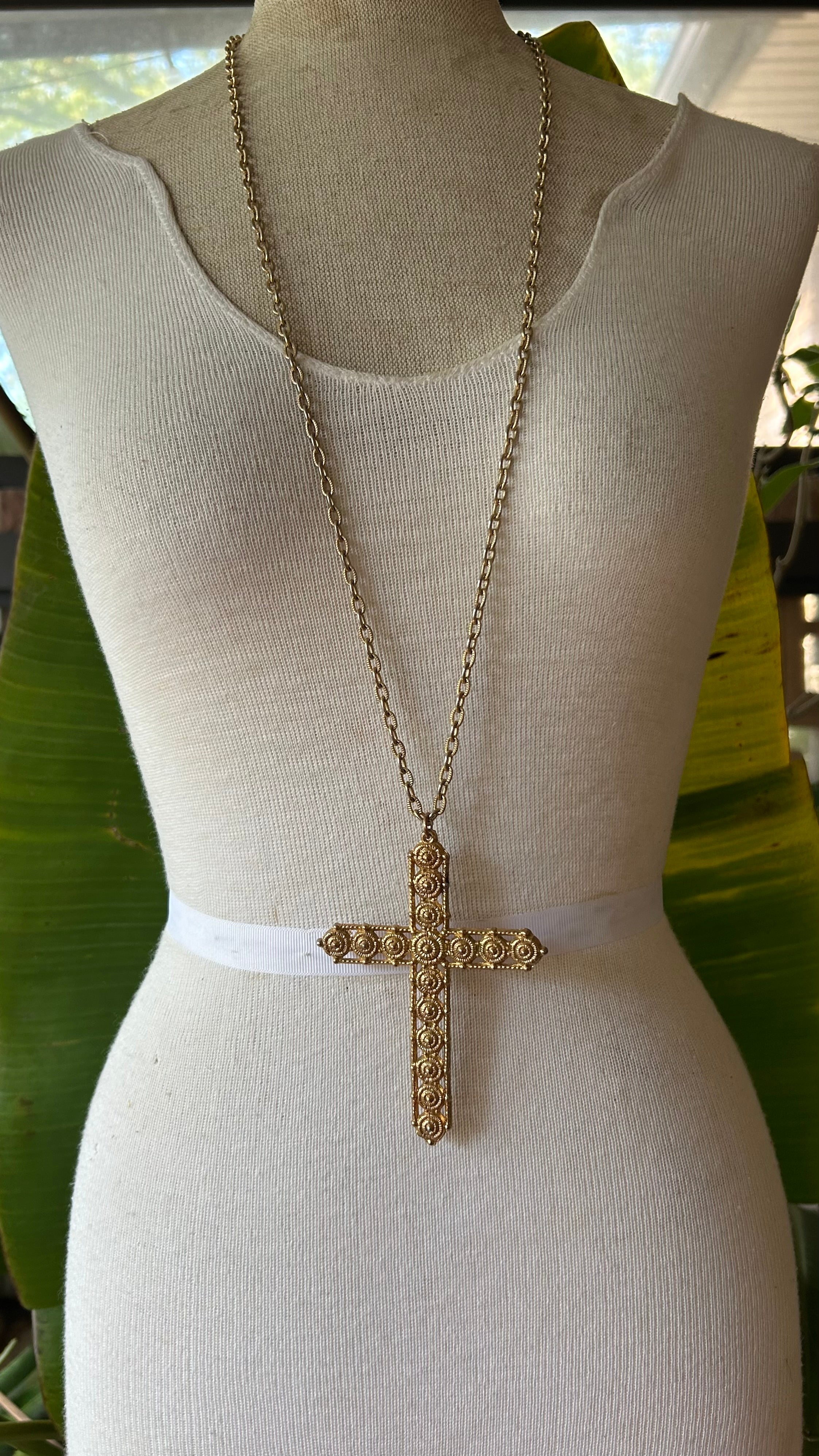 Gold cross necklace
