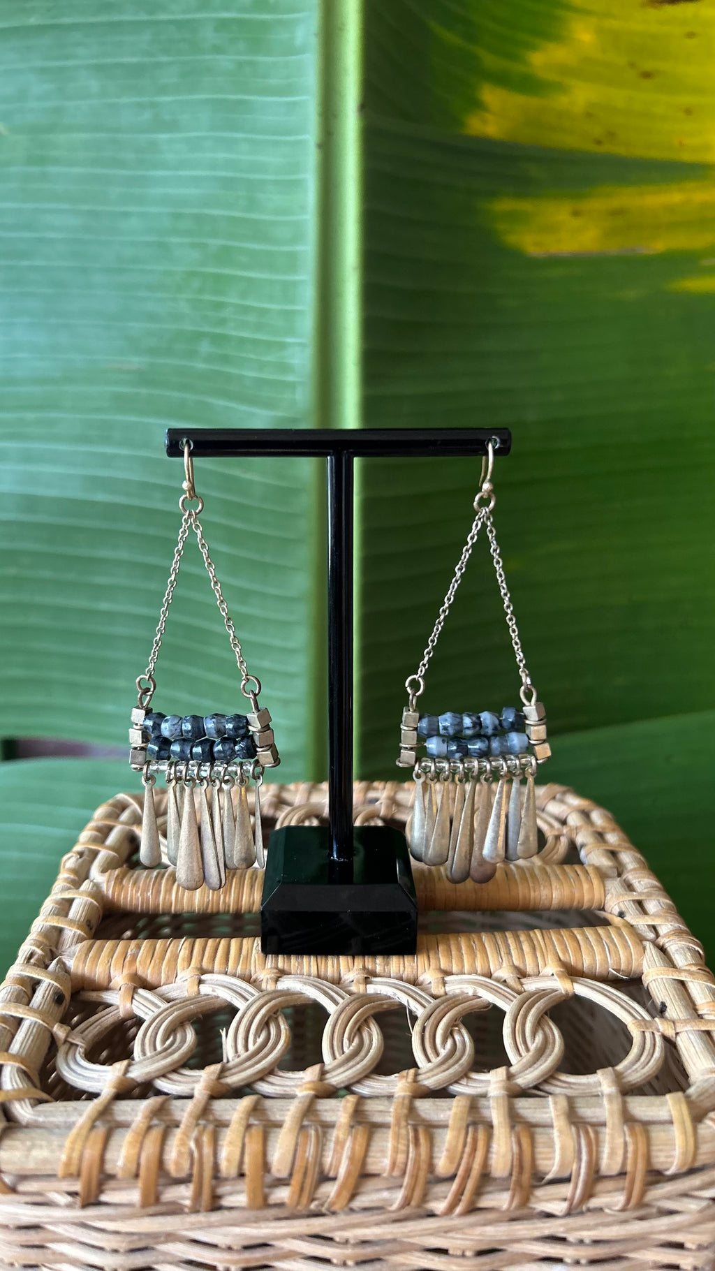 Bohemian beaded dangle earrings