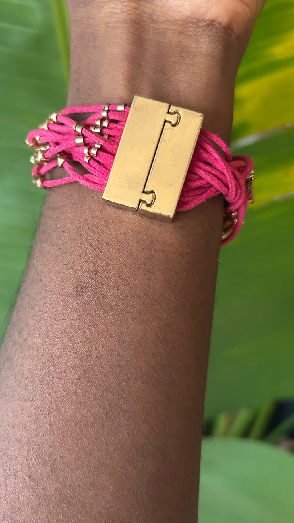 Pink golden nugget Wrap bracelet