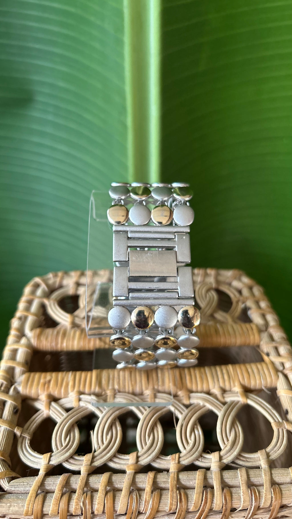 Geneva Chic Gold silver Disc Bracelet Watch