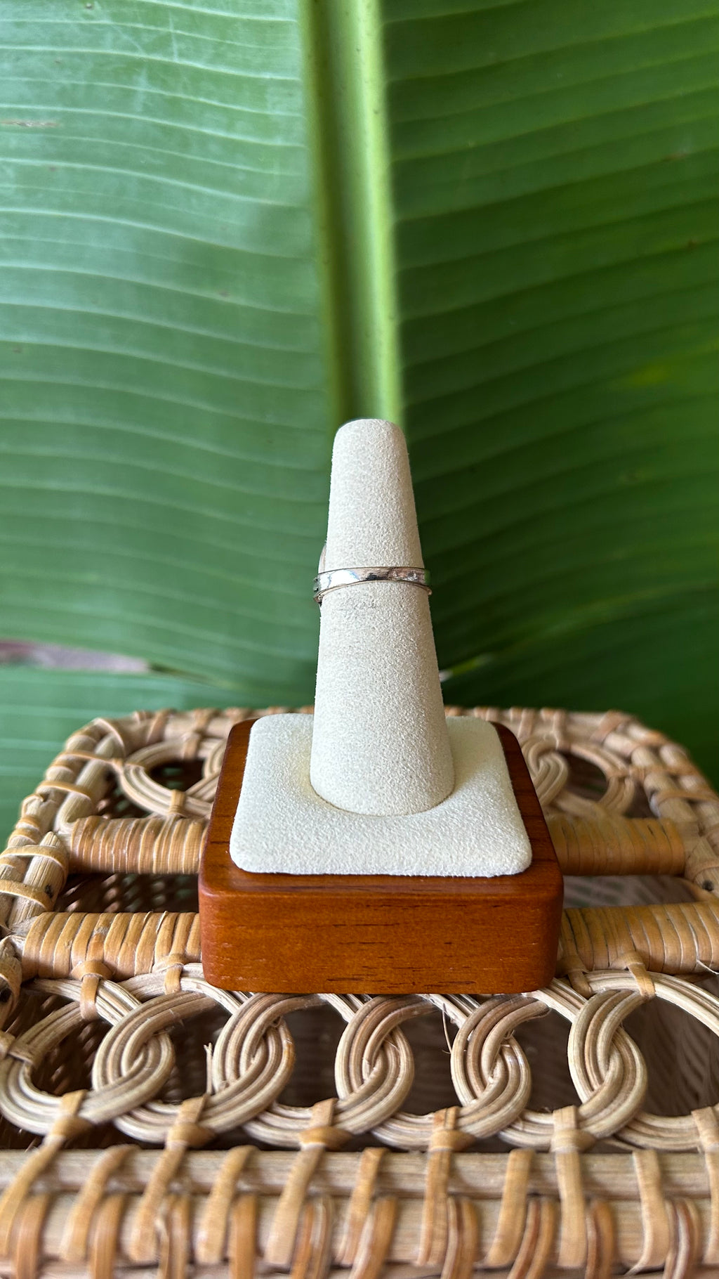 Boho silver blue ring