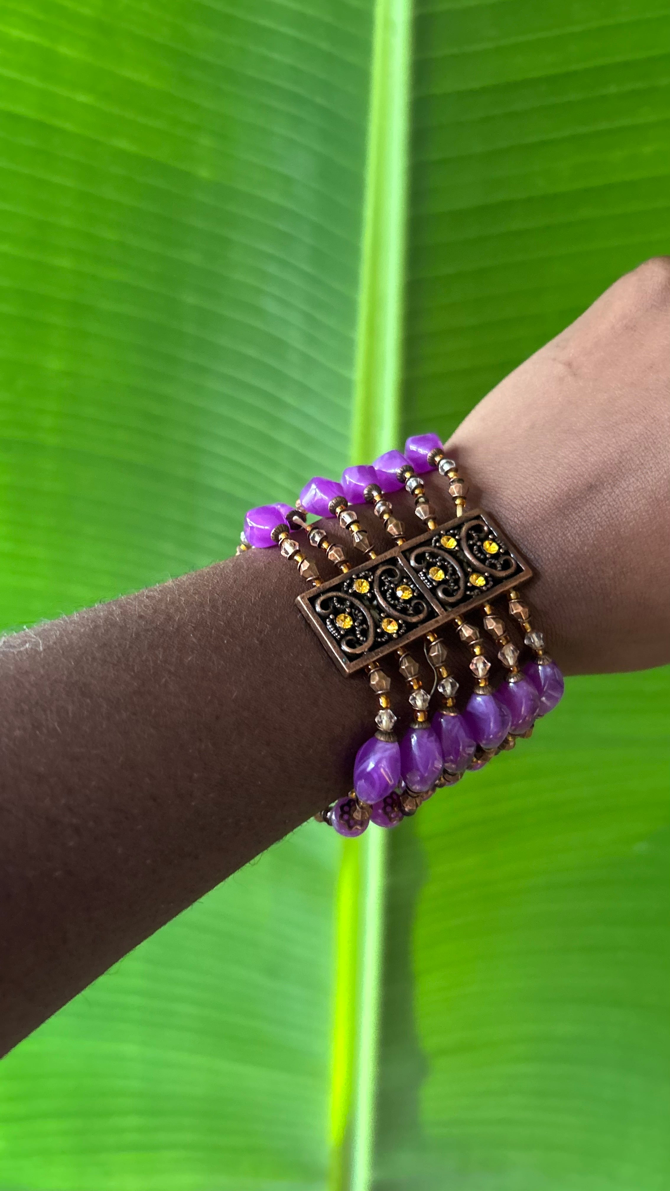 Plum Fairy beaded Crystal bracelet