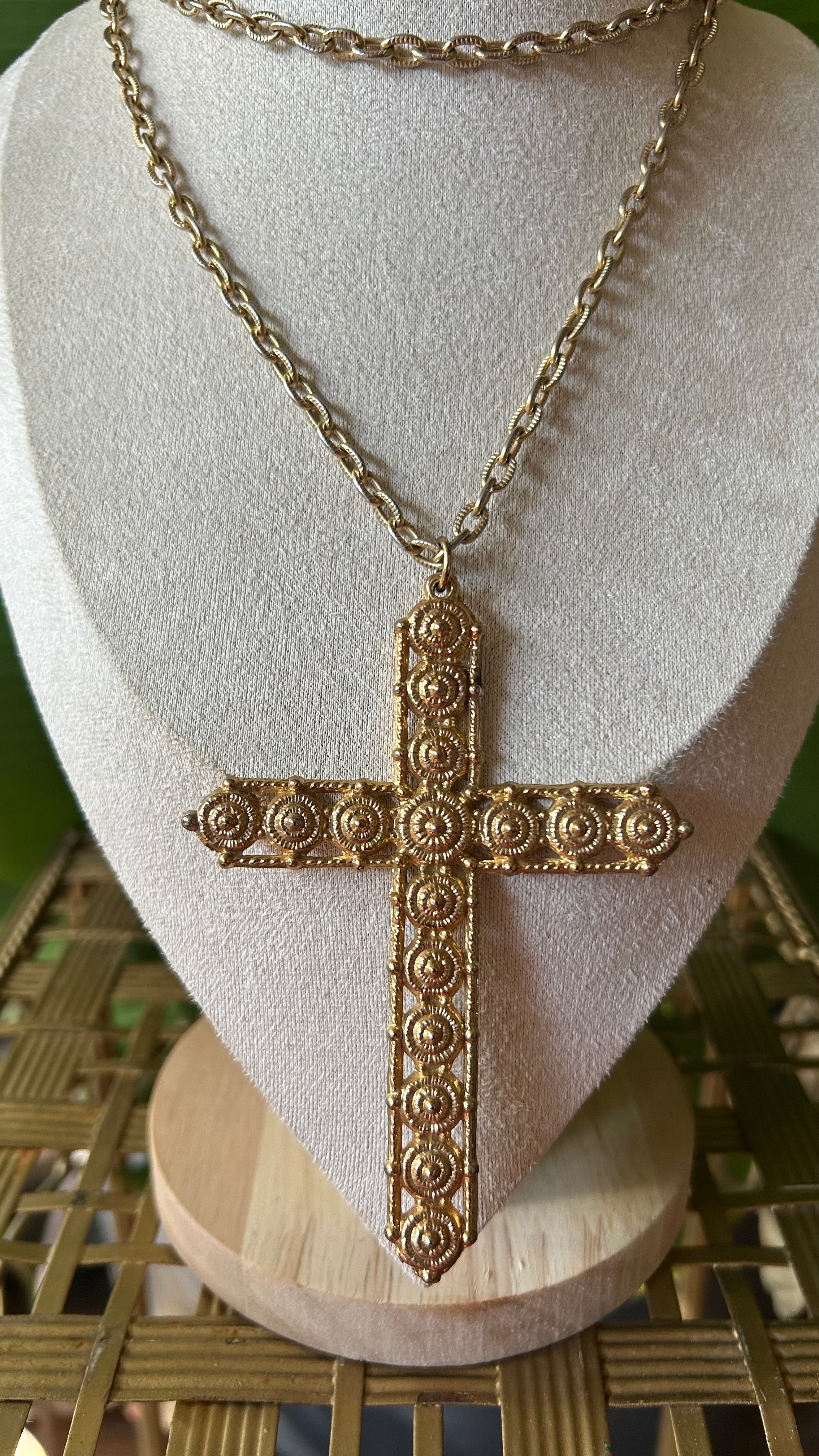 Gold cross necklace
