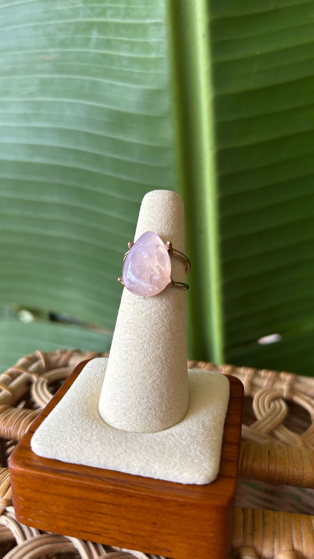 Pink Pear cut ring