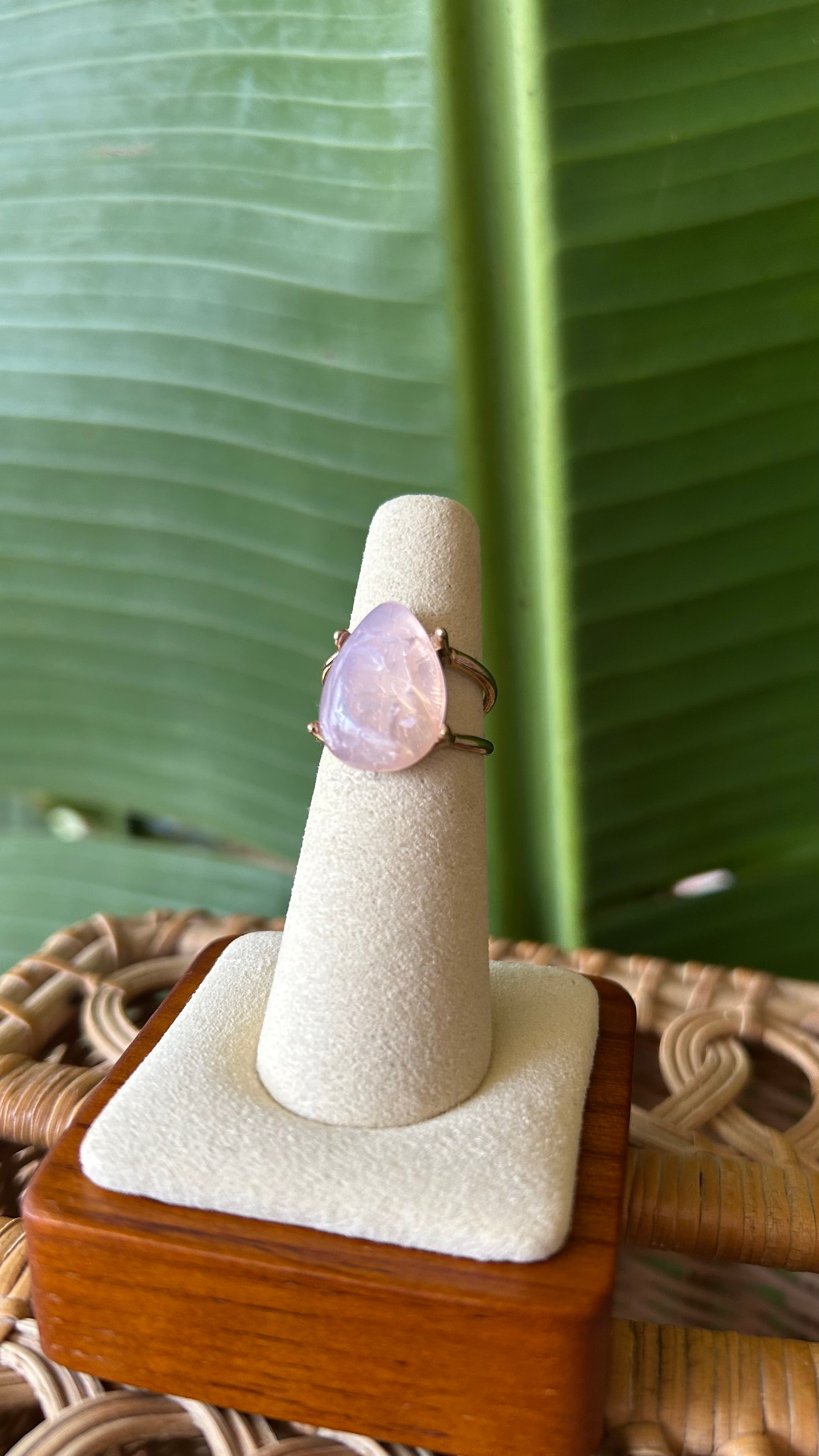 Pink Pear cut ring