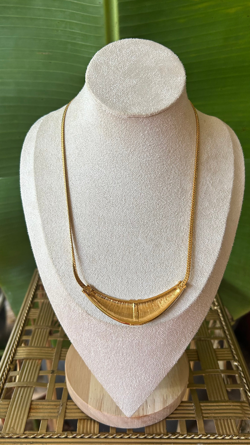 90s vintage black gold enamel rhinestone necklace