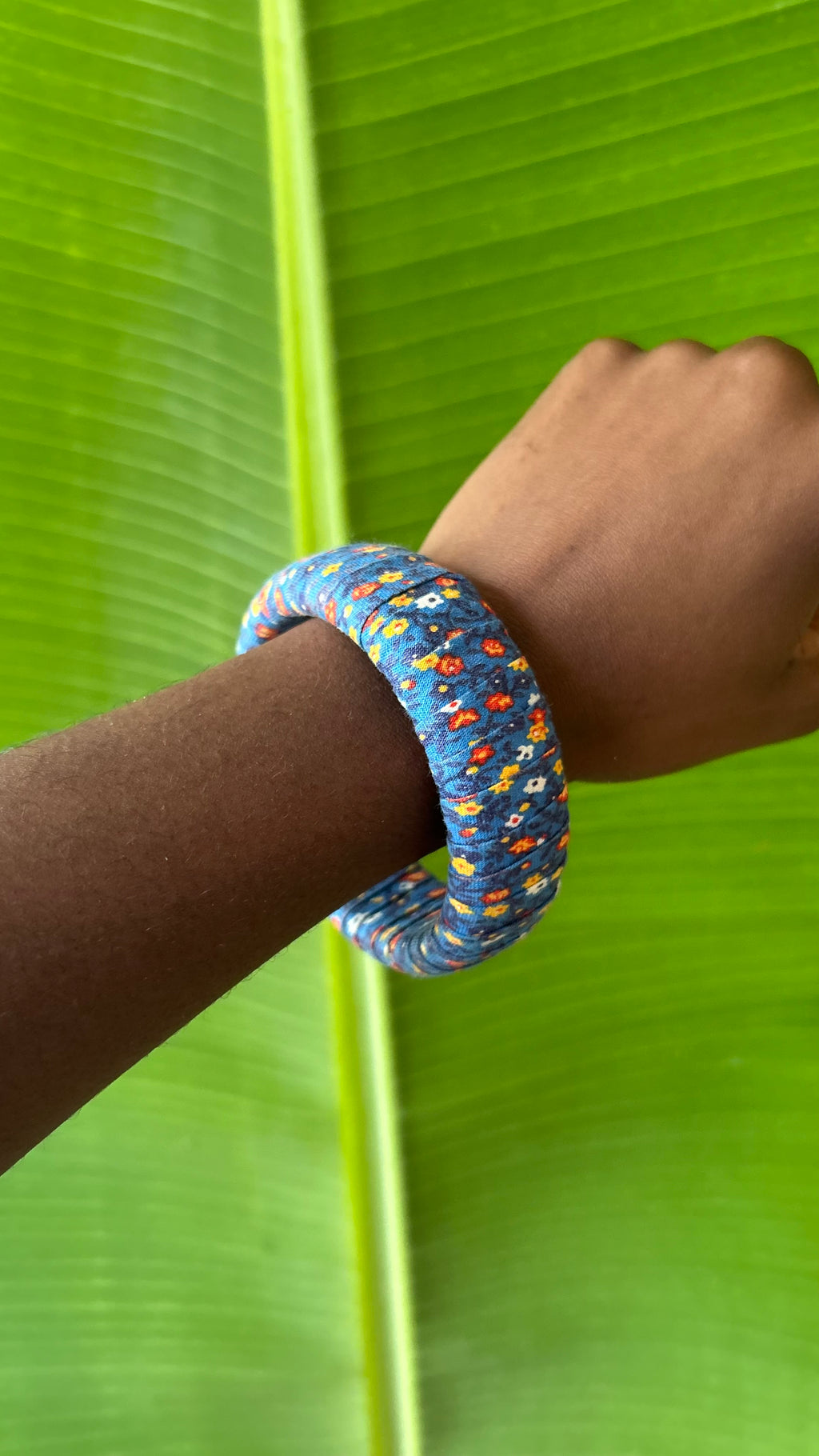 Bluebell Bloom floral fabric bangle