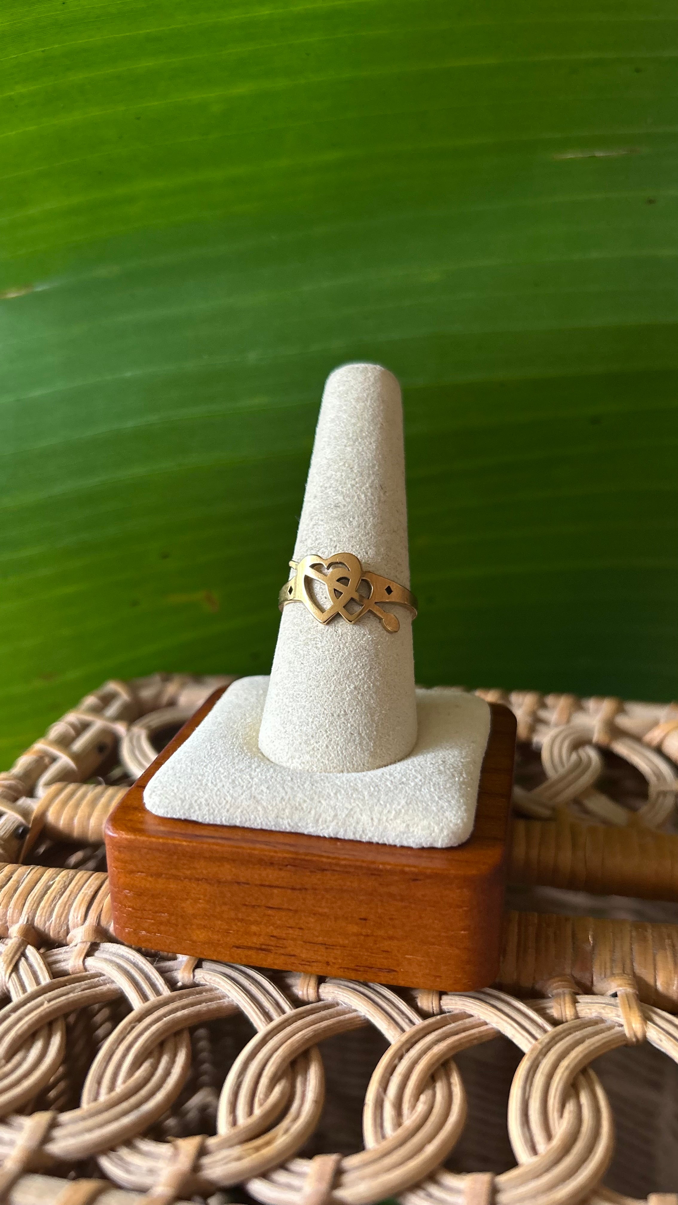 Heart arrow stainless steel ring