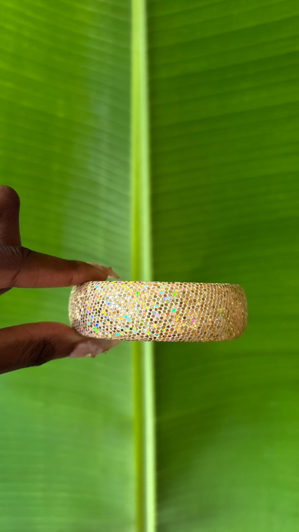 Gold iridescent sparkle bangle