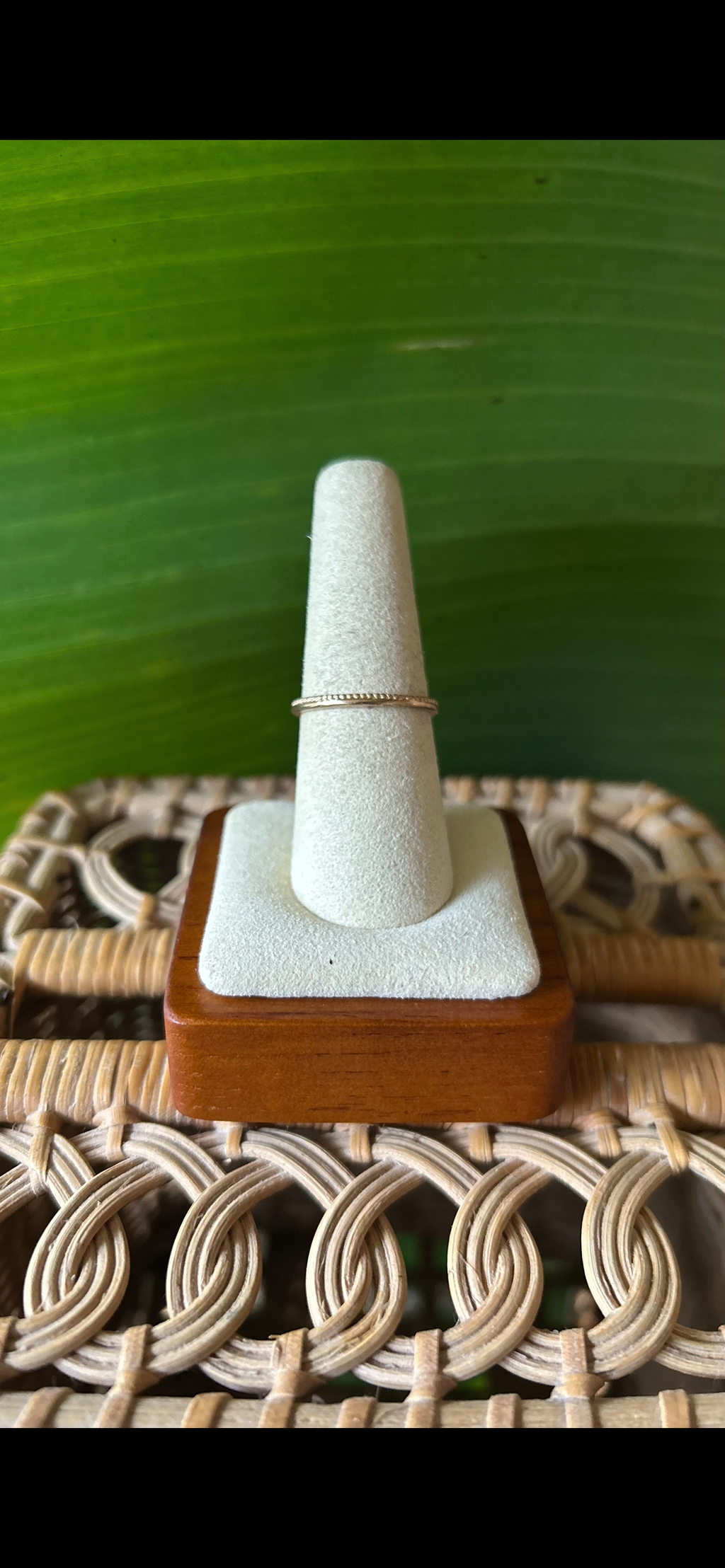 Dainty opal gold ring