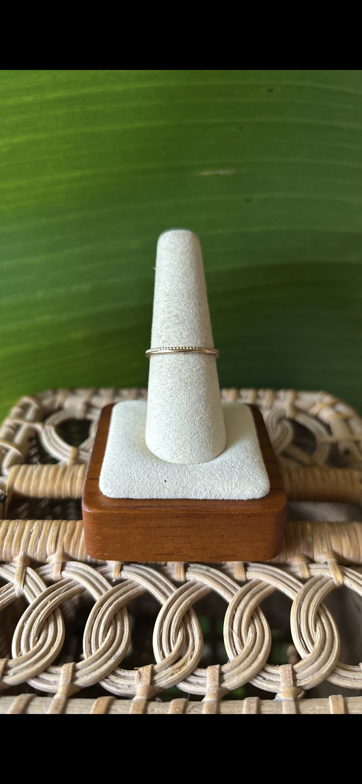 Dainty opal gold ring