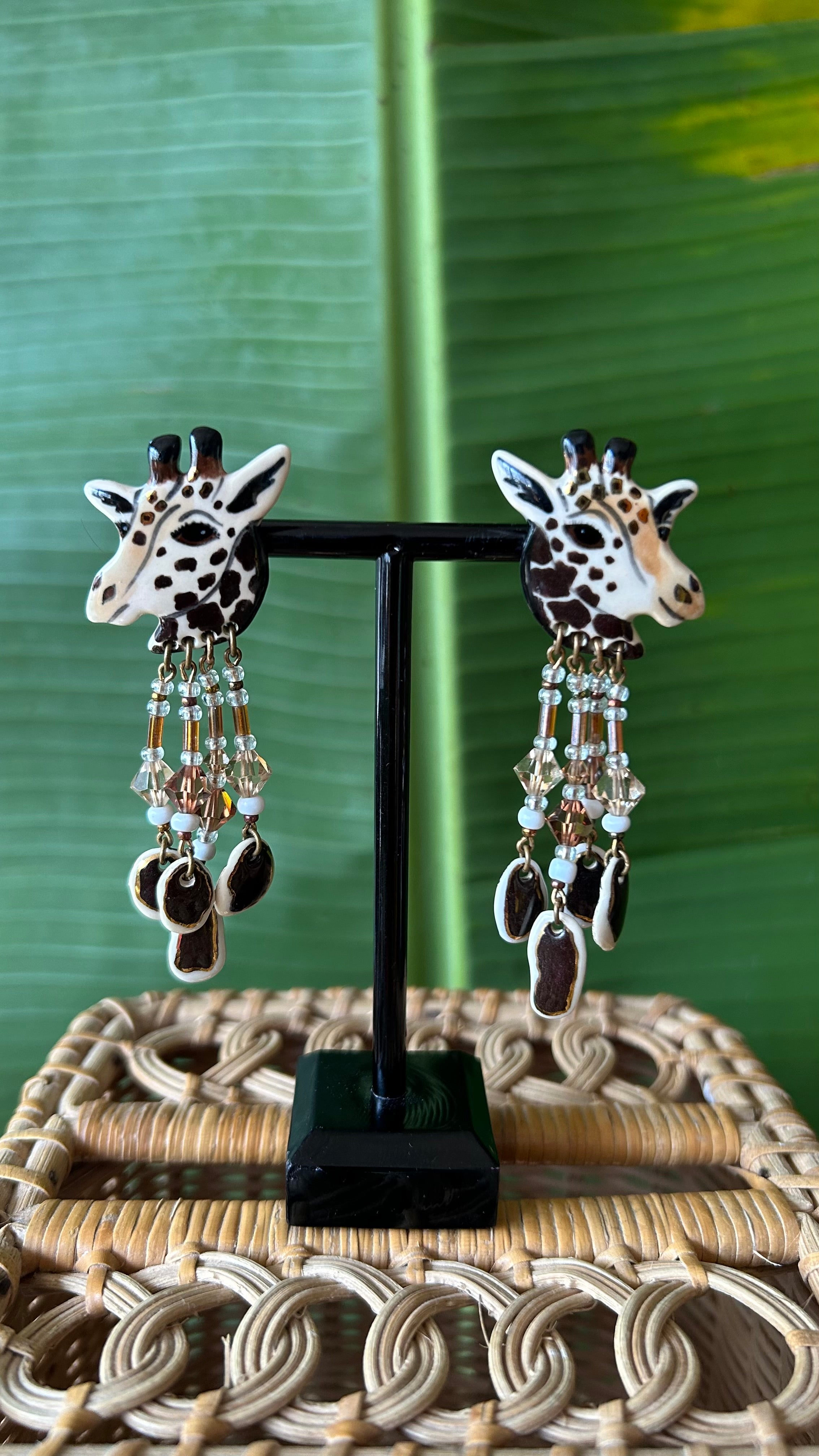 Giraffe Charm Dangle Earrings