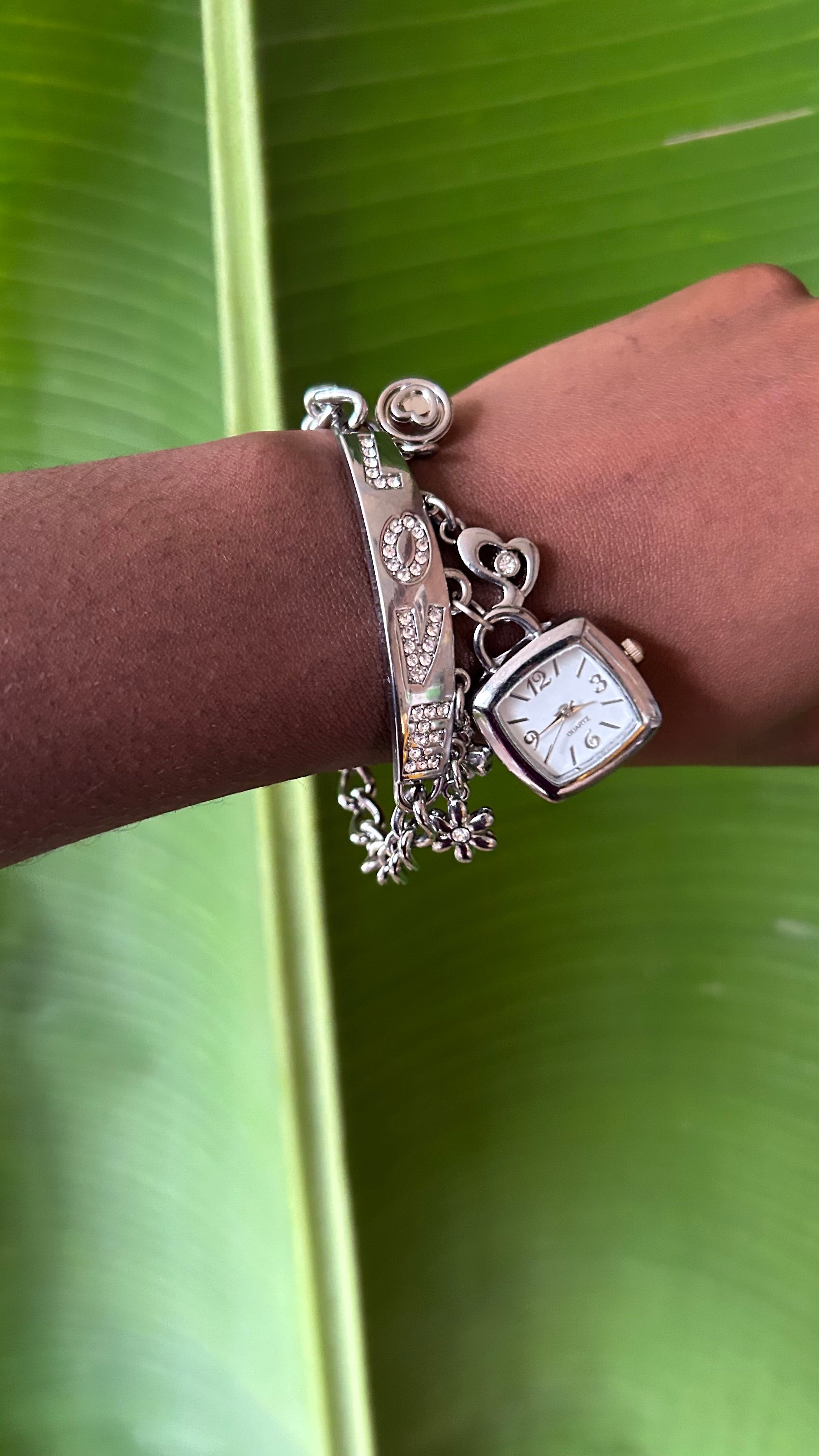 Love Rhinestone multicharm watch