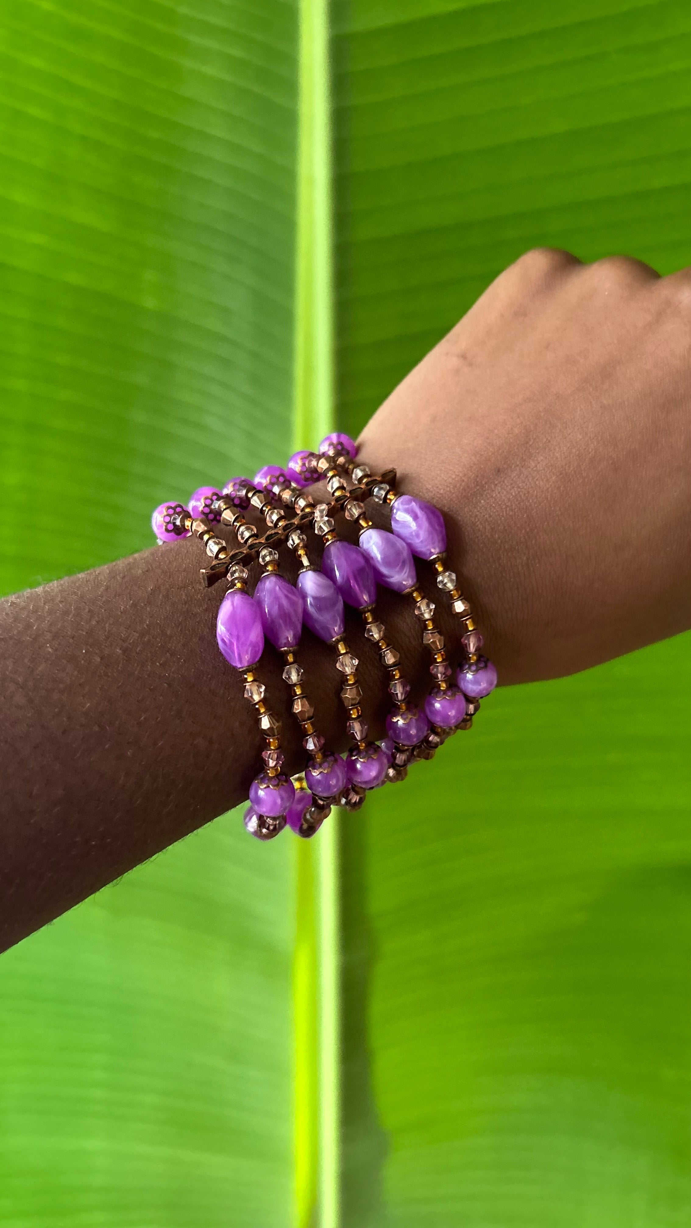 Plum Fairy beaded Crystal bracelet