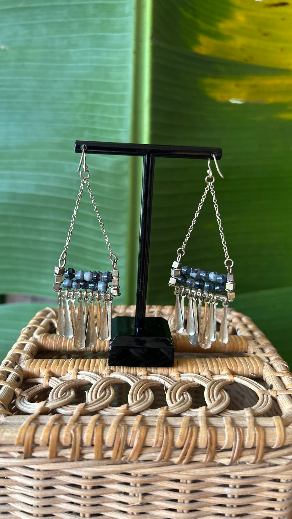 Bohemian beaded dangle earrings