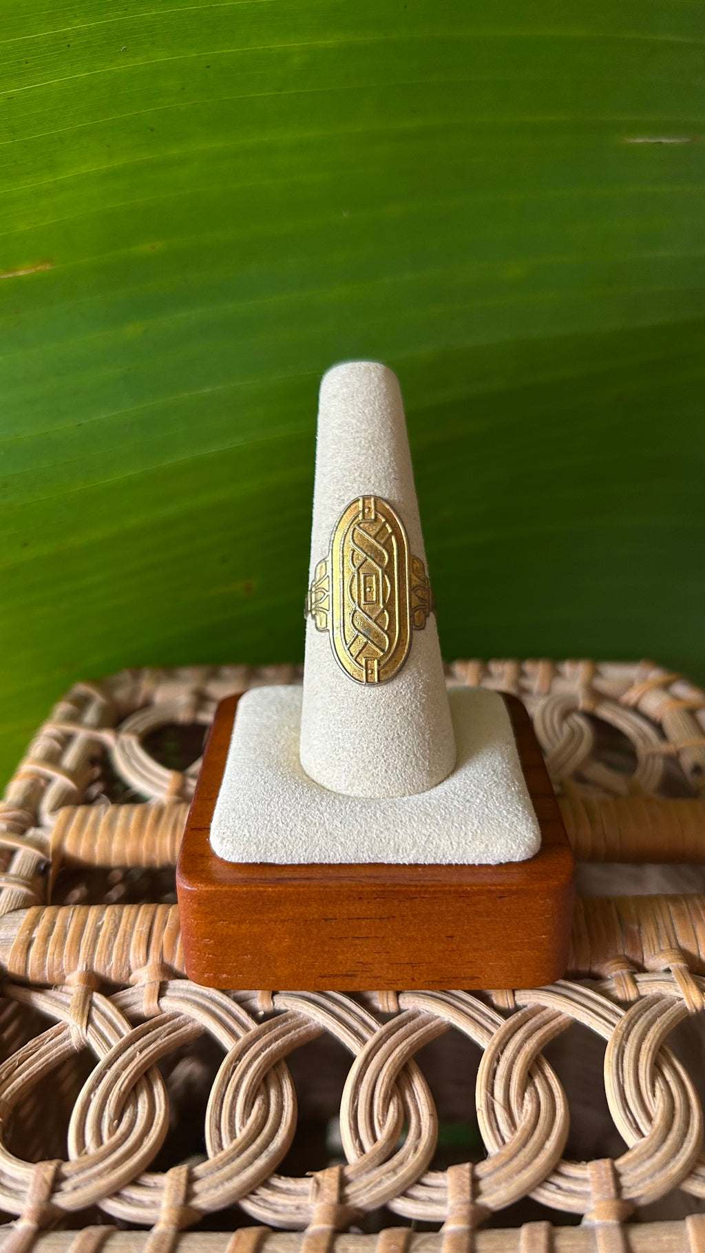 Gold shield boho ring