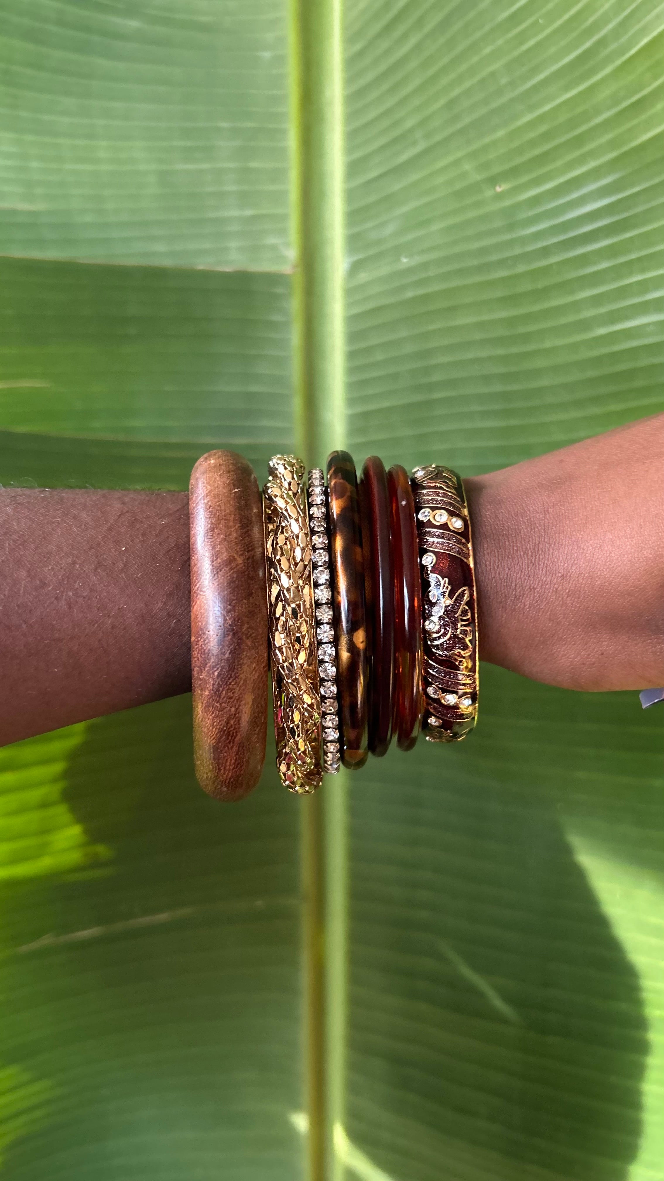Mahogany Sun Glow Bangle Stack