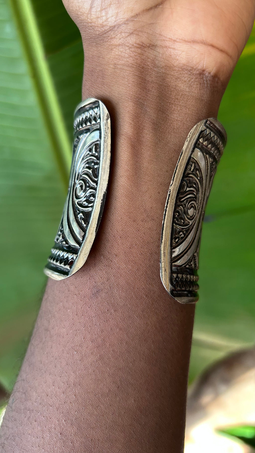 Bohemian Moonleaf silver adjustable Cuff