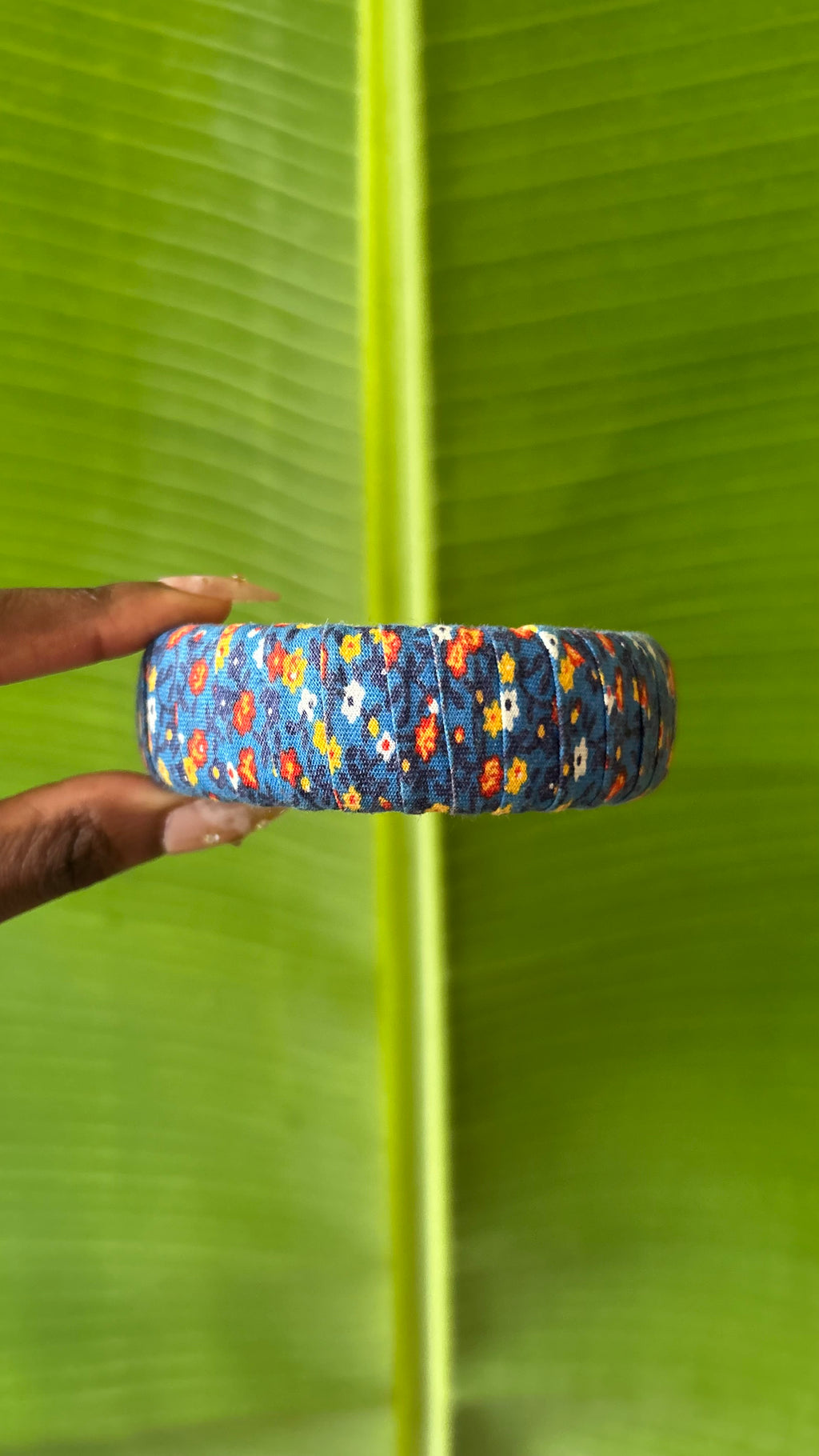 Bluebell Bloom floral fabric bangle