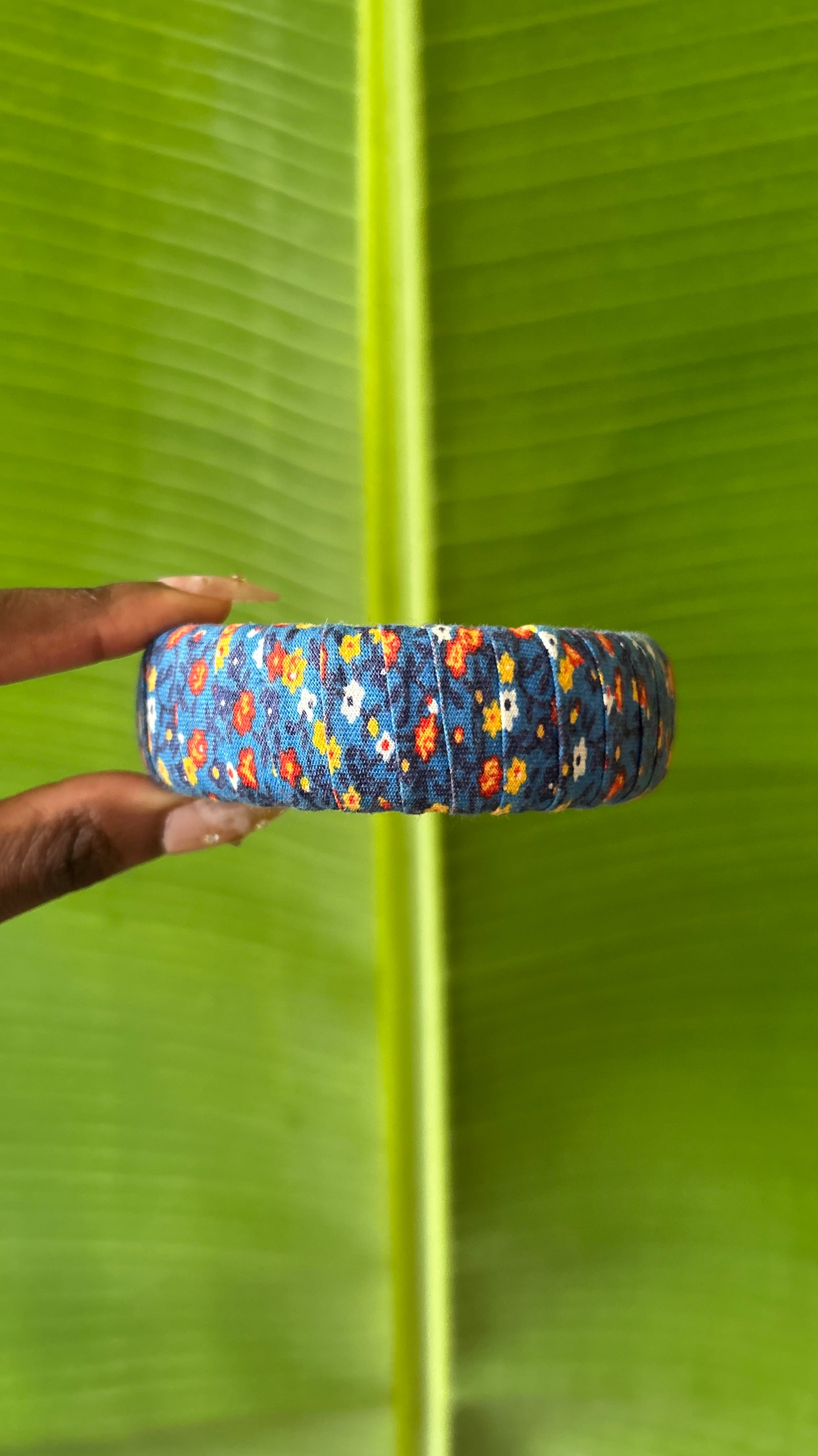 Bluebell Bloom floral fabric bangle