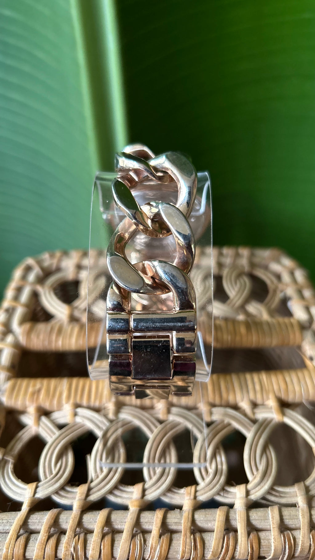 Y2K Rose gold rhinestone watch