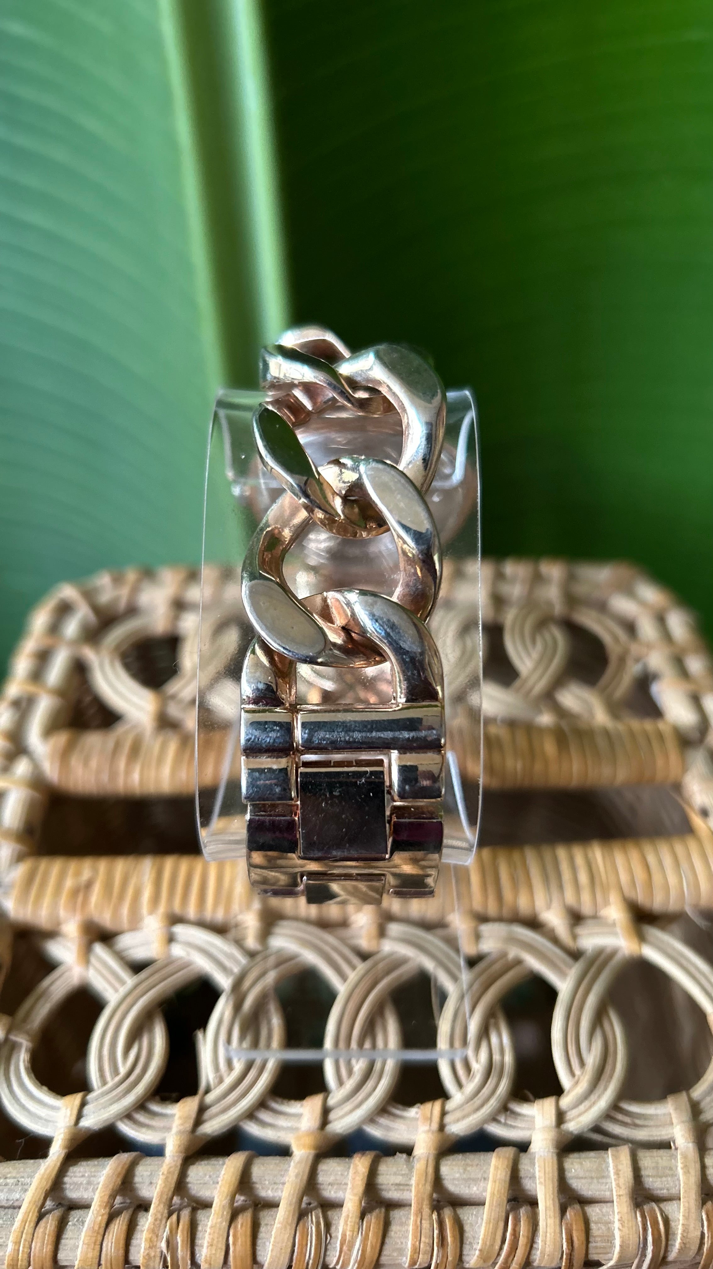 Y2K Rose gold rhinestone watch