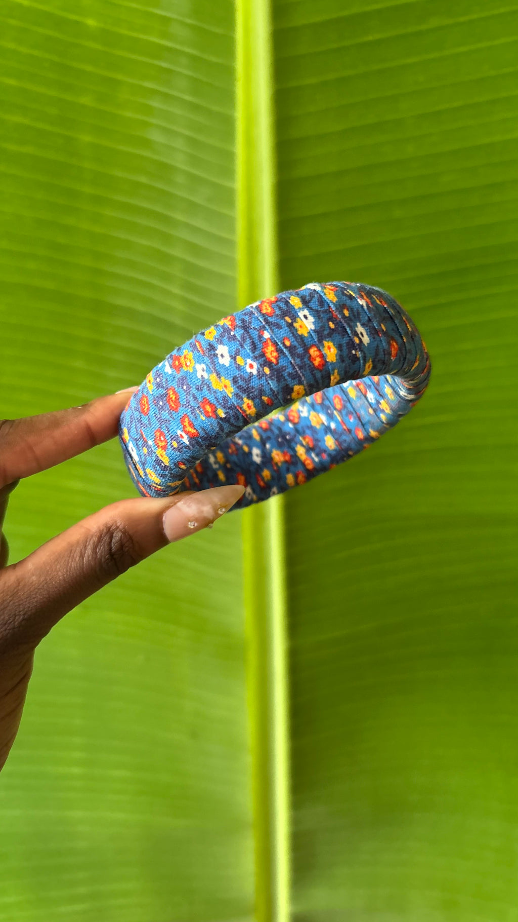 Bluebell Bloom floral fabric bangle