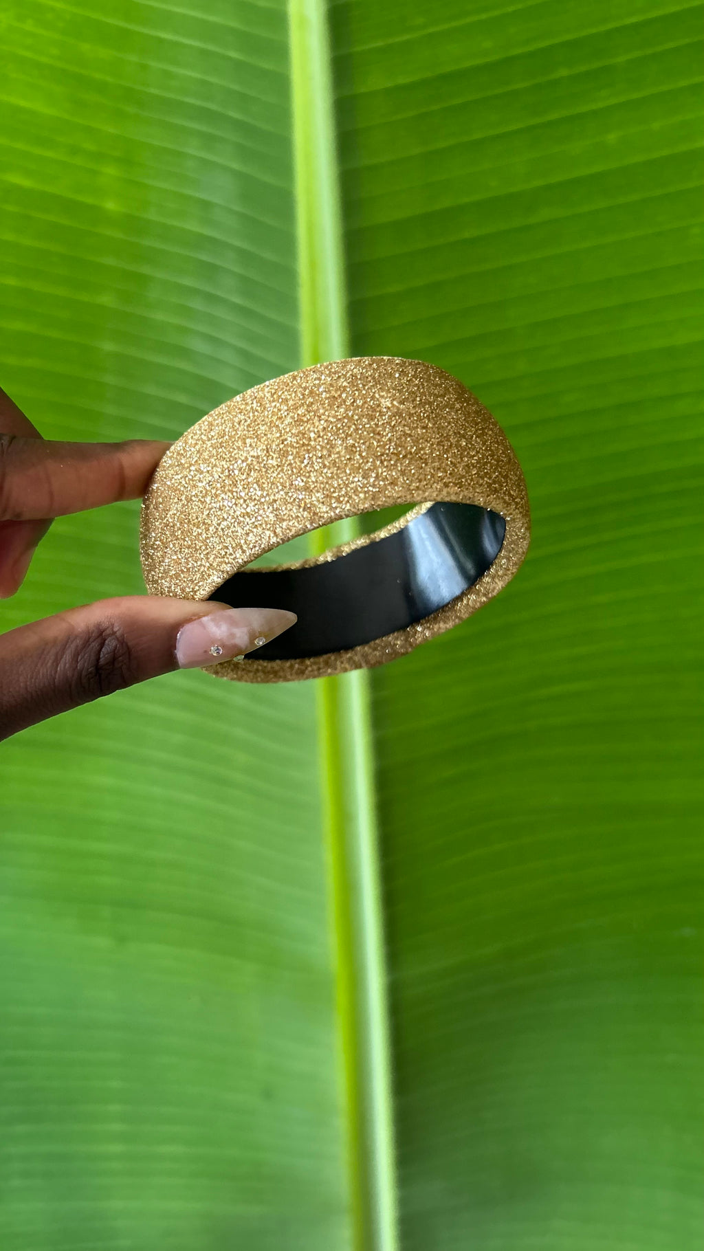 Glitter gold chunky bangle