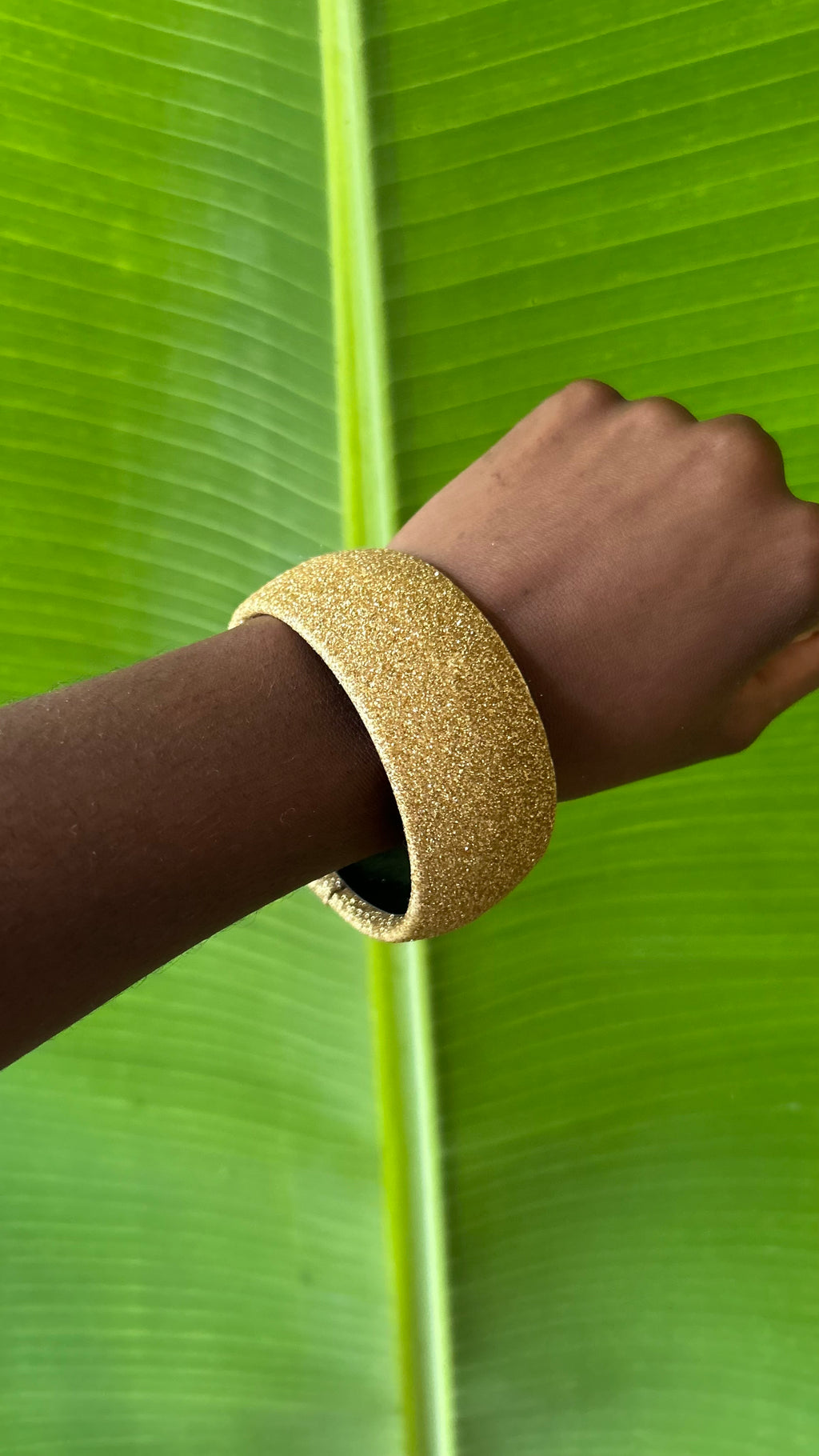 Glitter gold chunky bangle