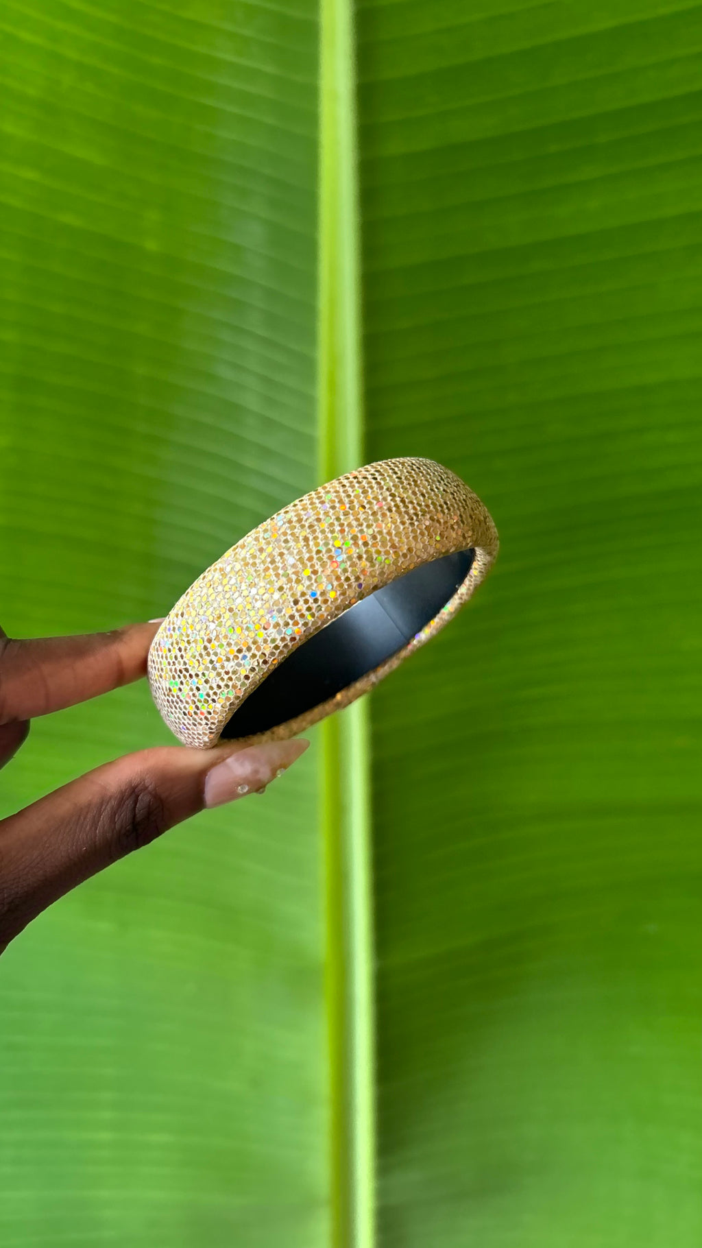 Gold iridescent sparkle bangle