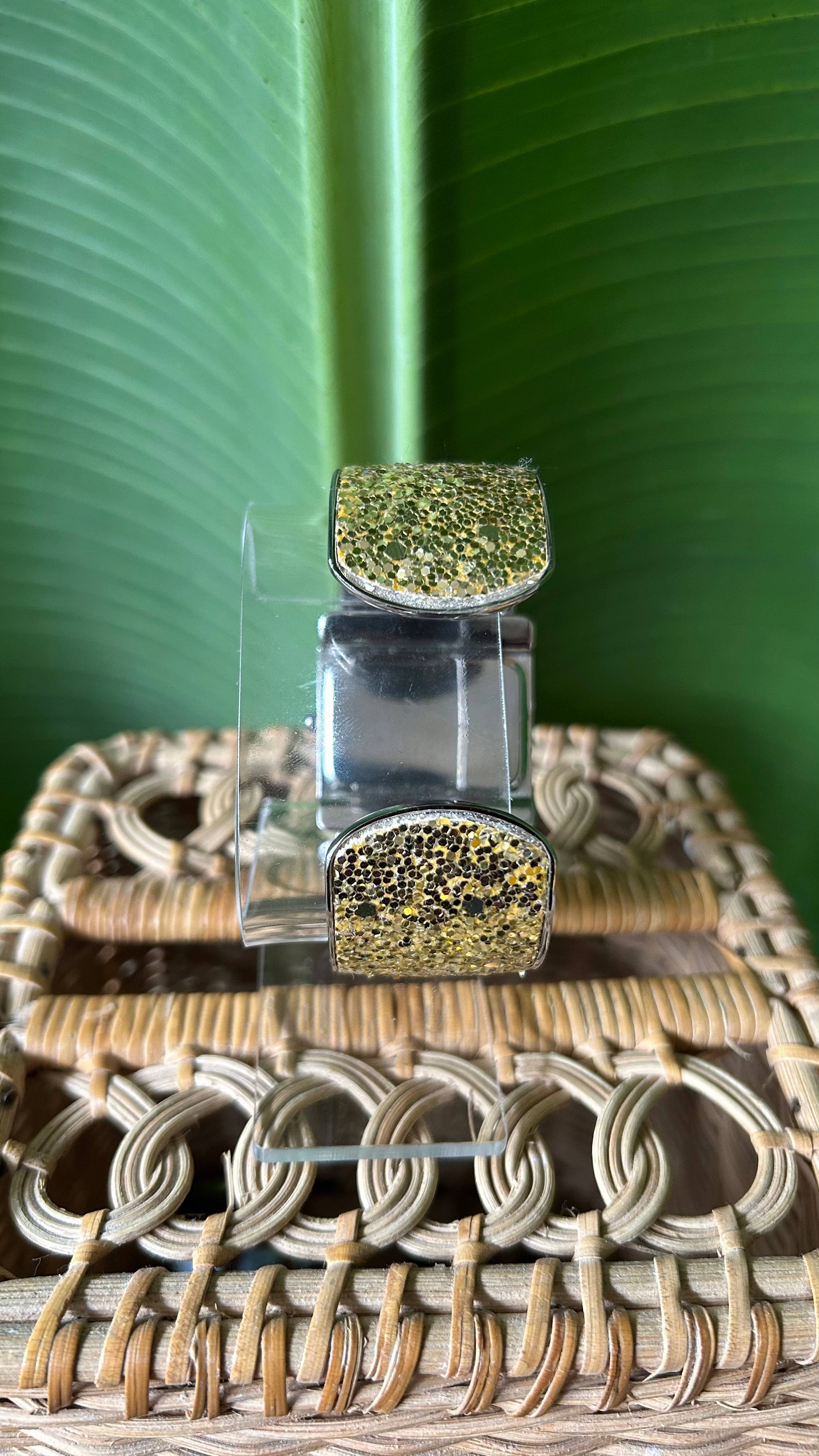 Y2K Pierre Nicol Gold glitter watch