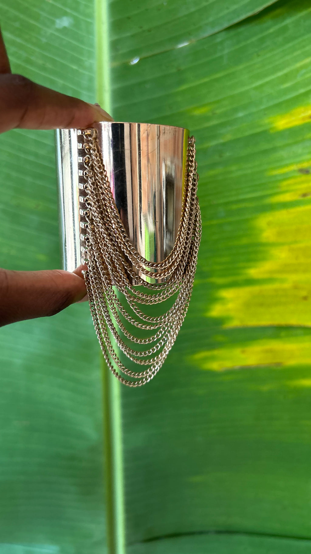Gold chain cuff
