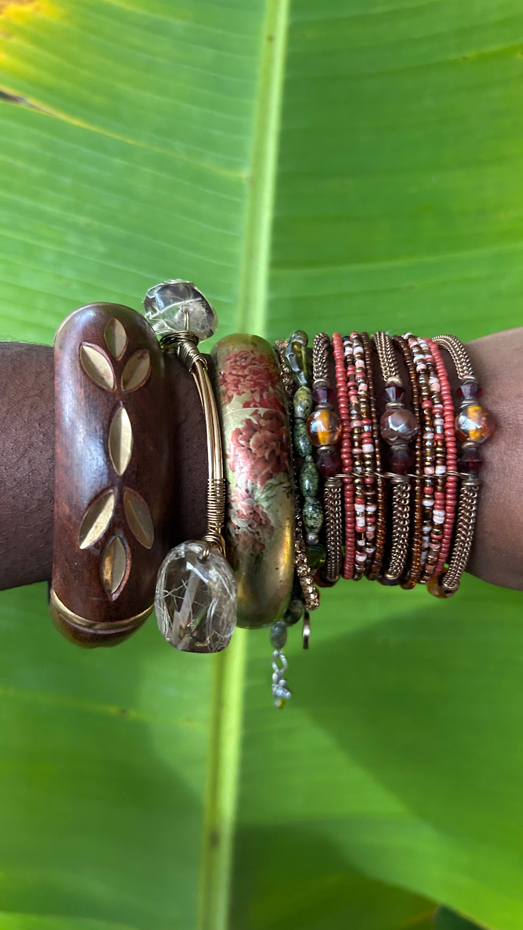 Flora Amber Light Bangle Stack