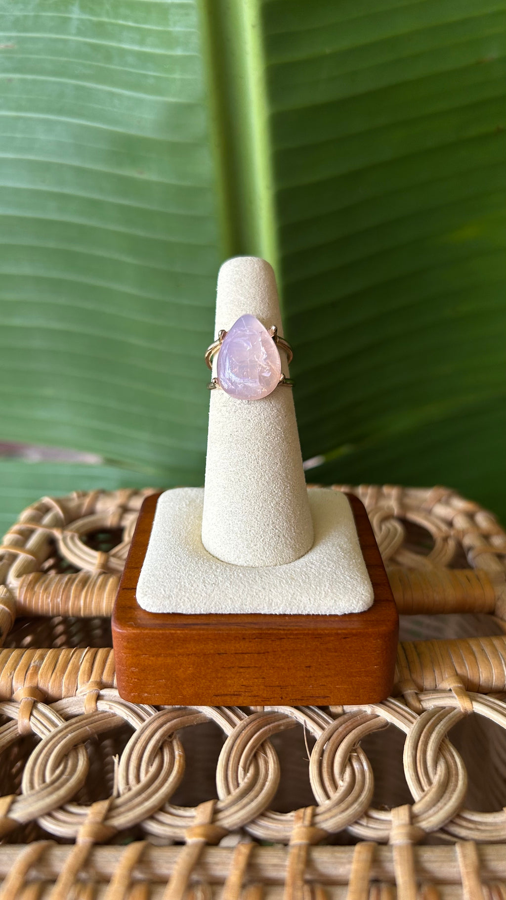 Pink Pear cut ring