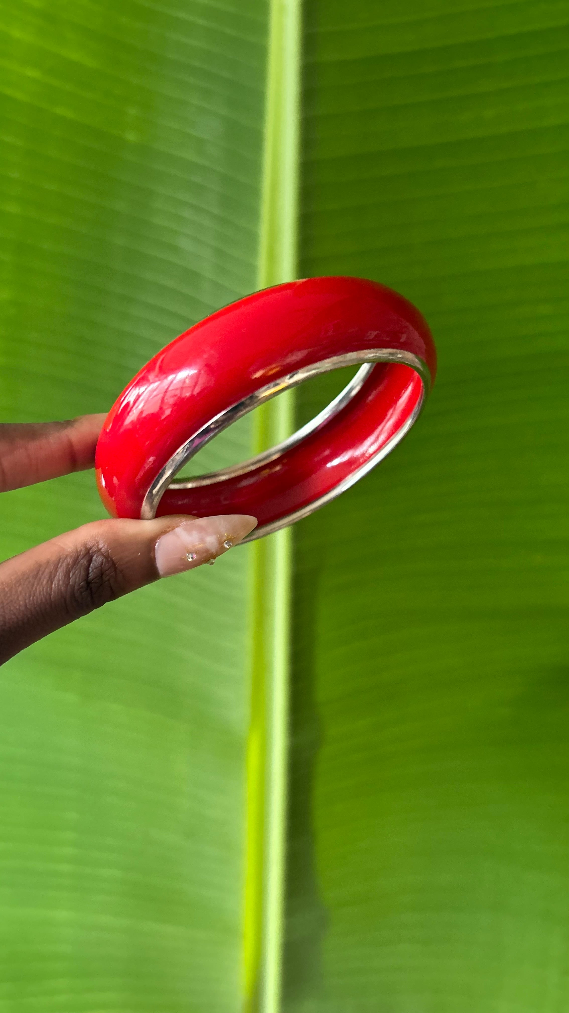 Red enamel bangle