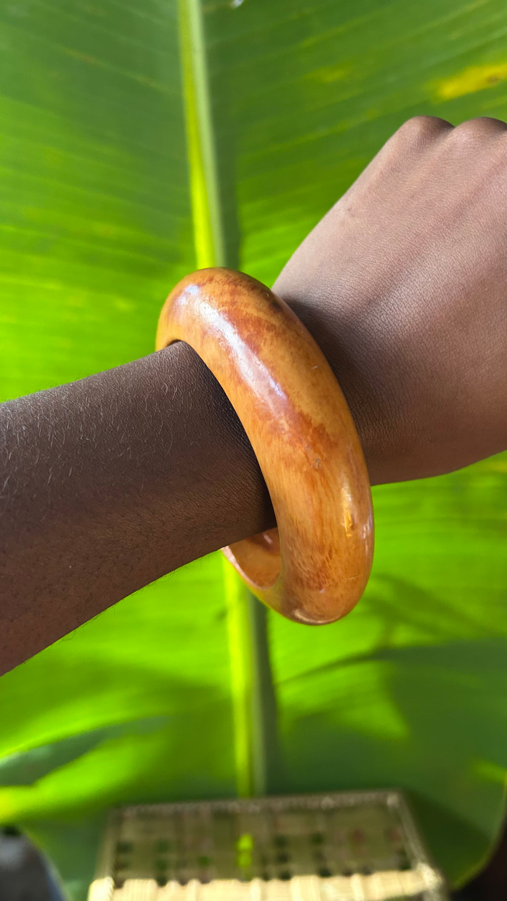 Honey glazed wooden bangle
