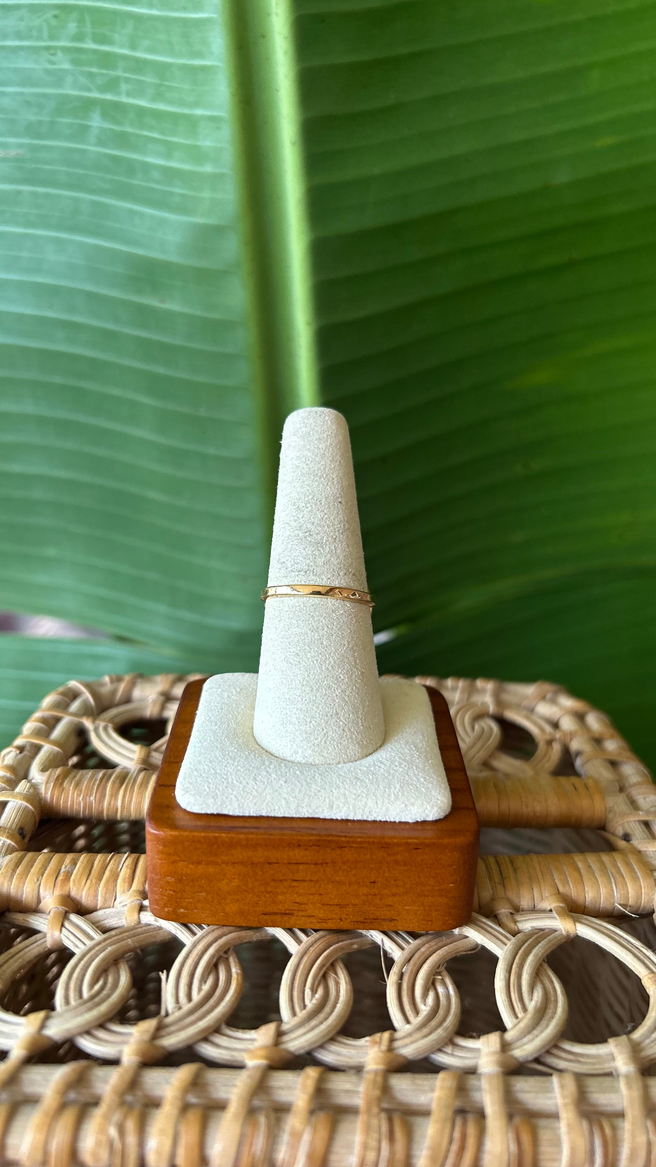 Vintage 18KT H.G.F Gold AB Crystal Rhinestone Solitaire Ring