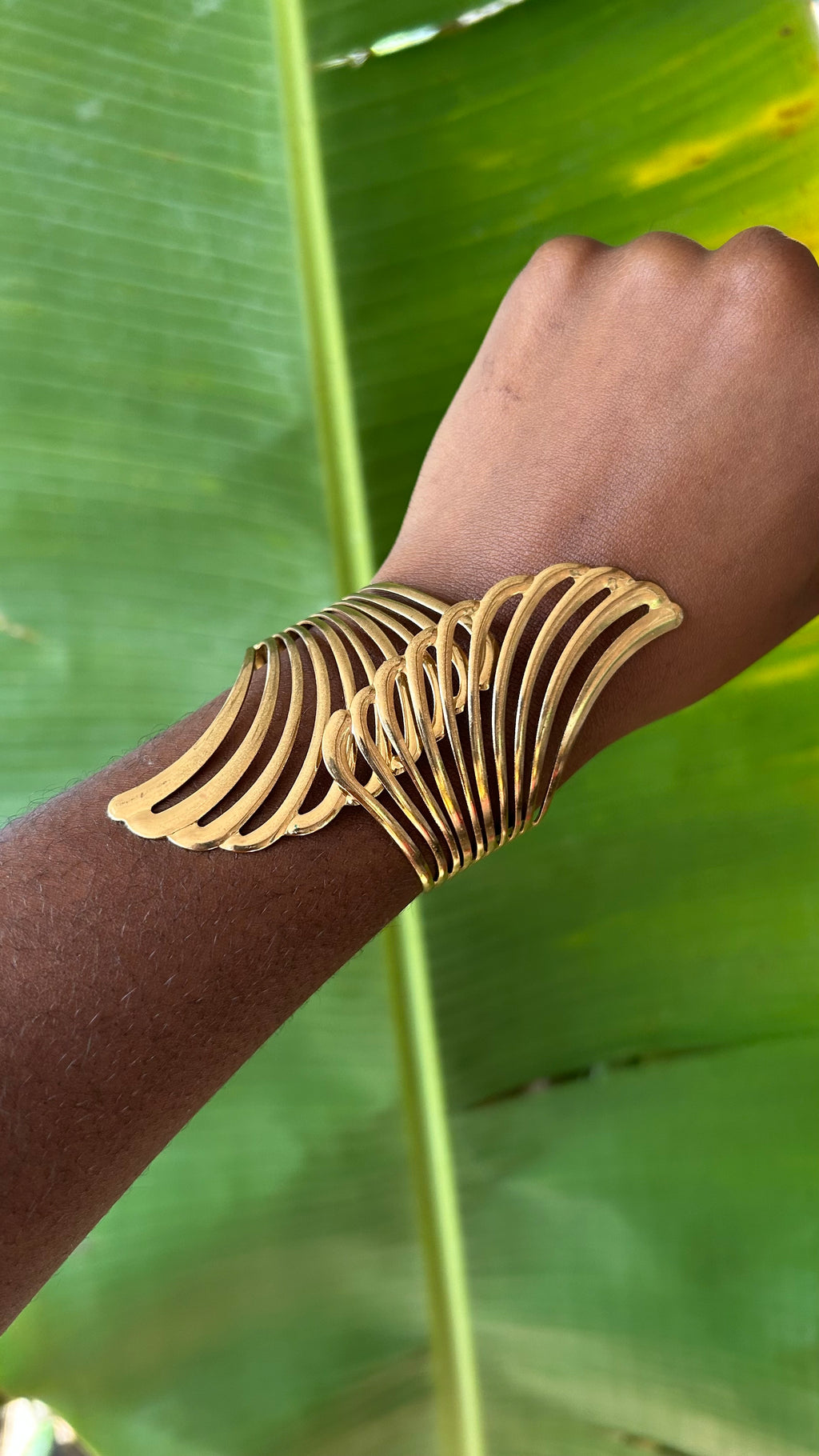 Gold winged Cuff Bracelet