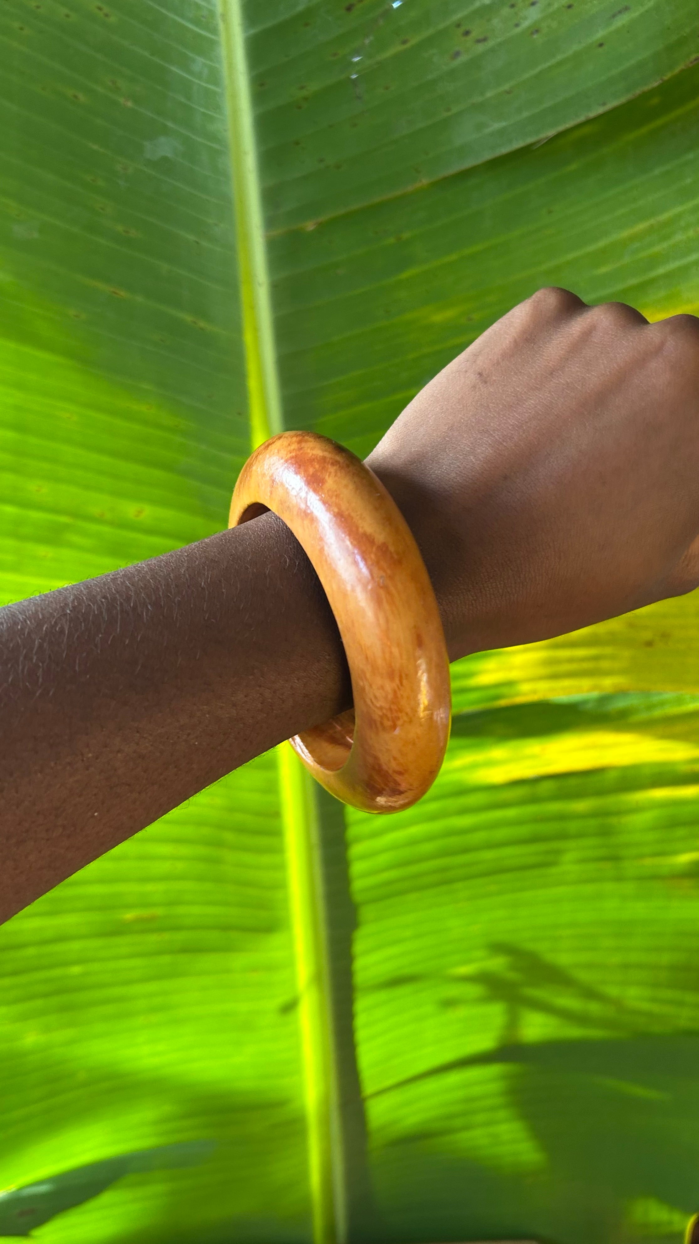 Honey glazed wooden bangle